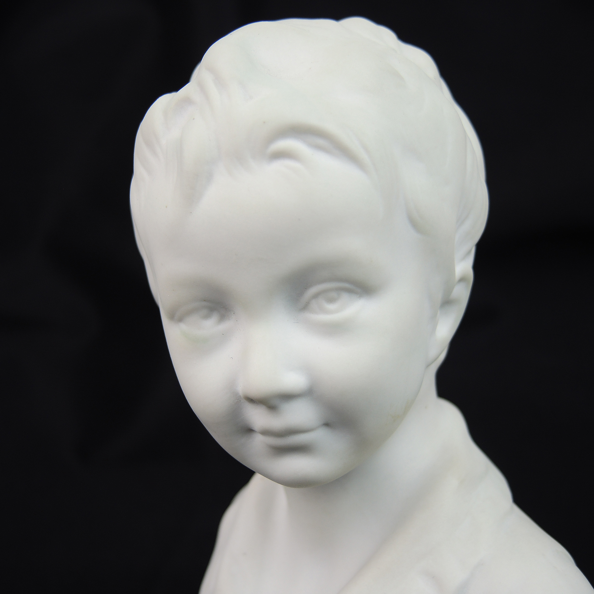 Limoges Bisque Porcelain Bust of a Young Boy