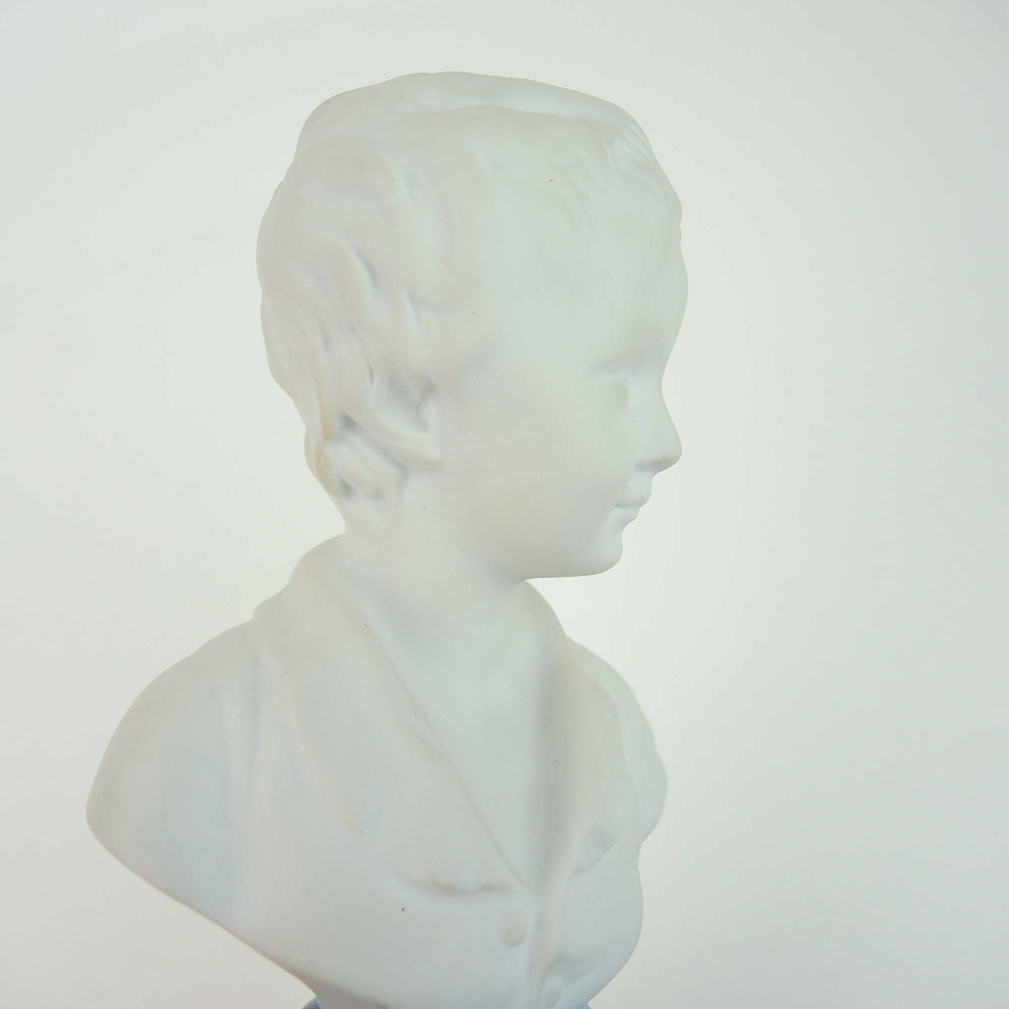 Limoges Bisque Porcelain Bust of a Young Boy