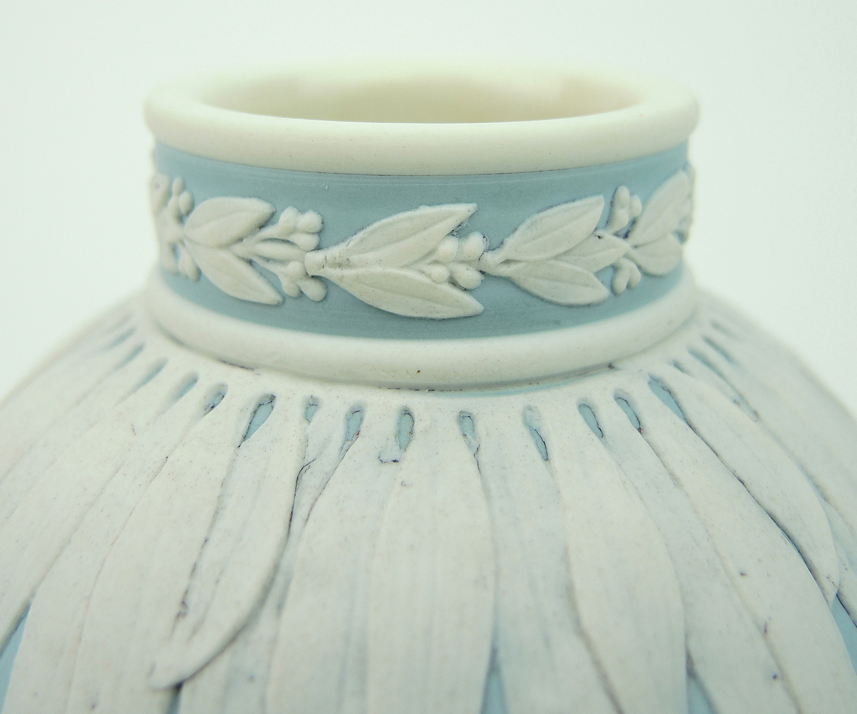 Gustavsberg White on Aqua Vase