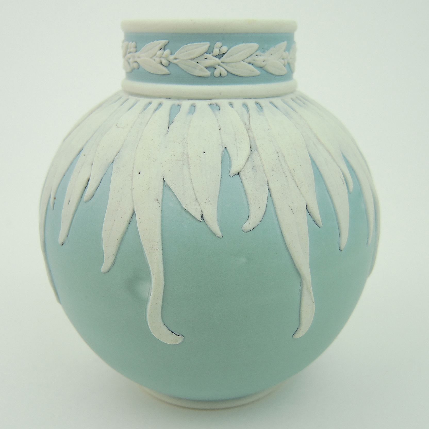 Gustavsberg White on Aqua Vase
