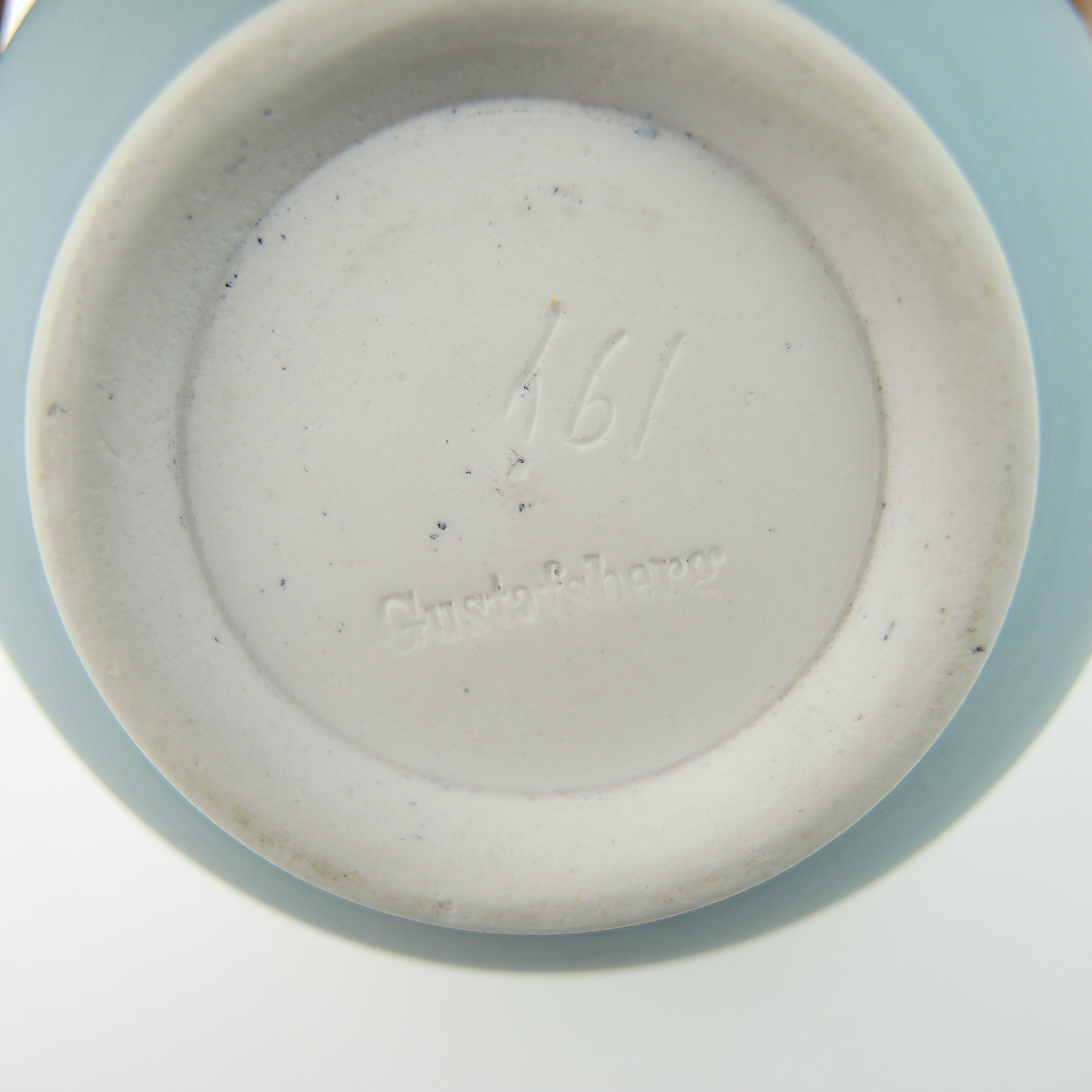 Gustavsberg White on Aqua Vase