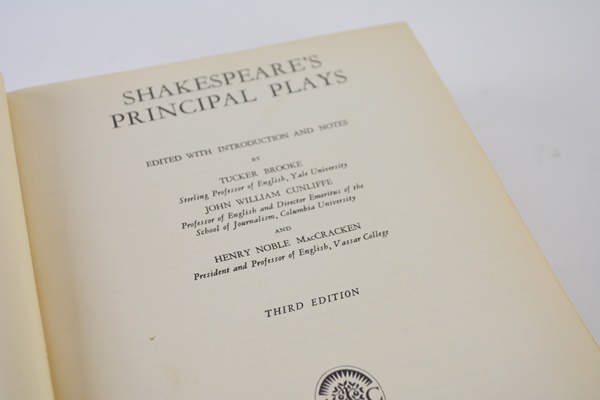 "Shakespeare's Principal Plays" and Three Harvard Classics