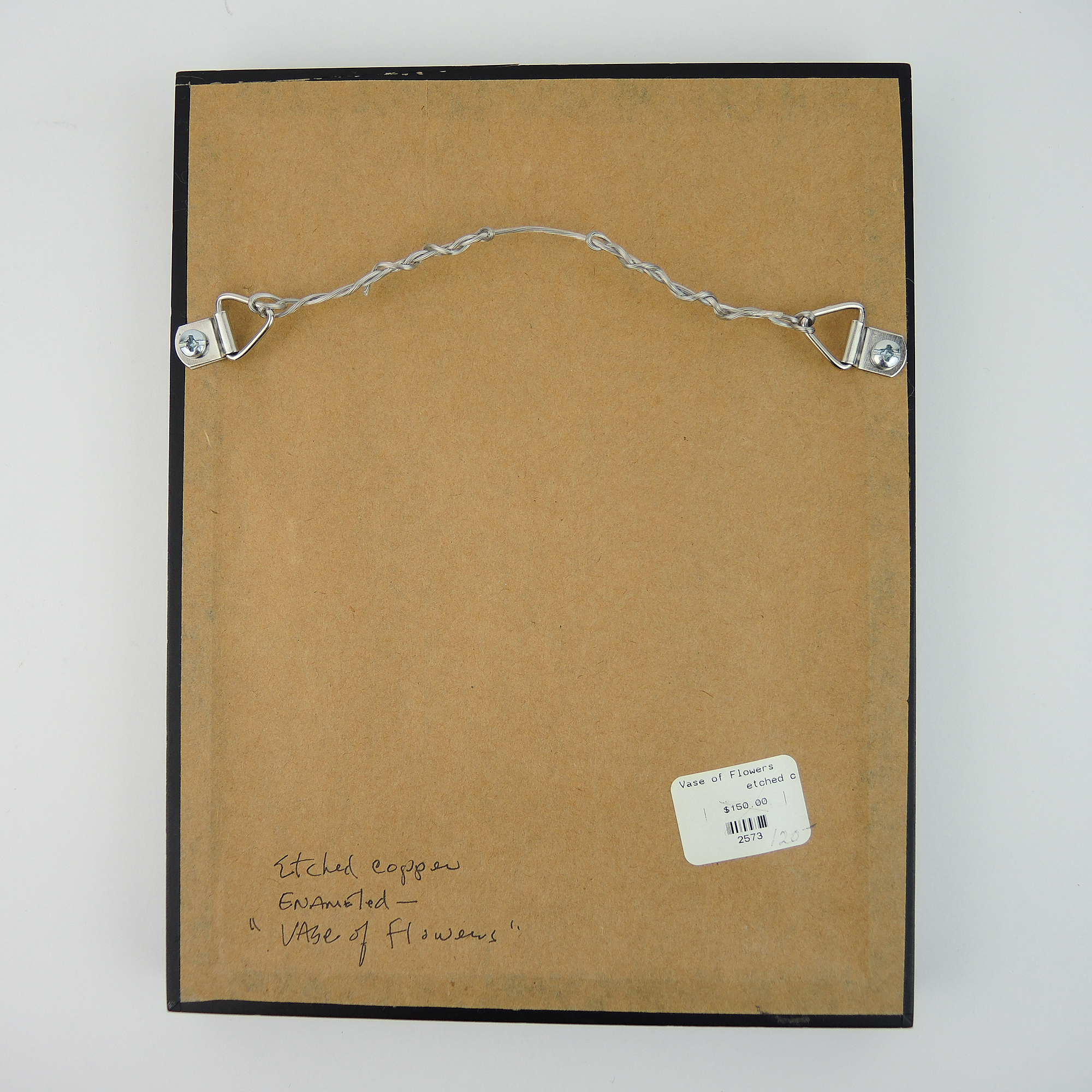 Etched Copper Plate Enameled "Vase of Flowers" by Mary Kinsey