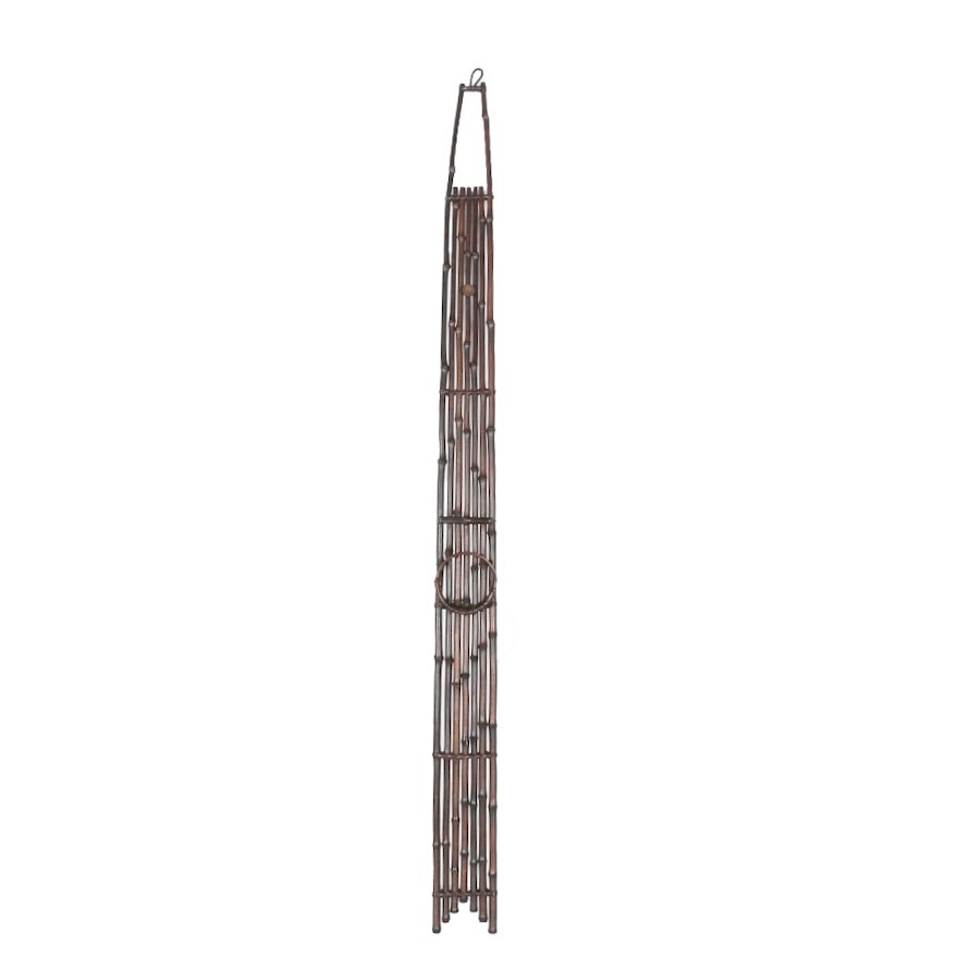 Asian Bamboo Wall Hanging Display Rack