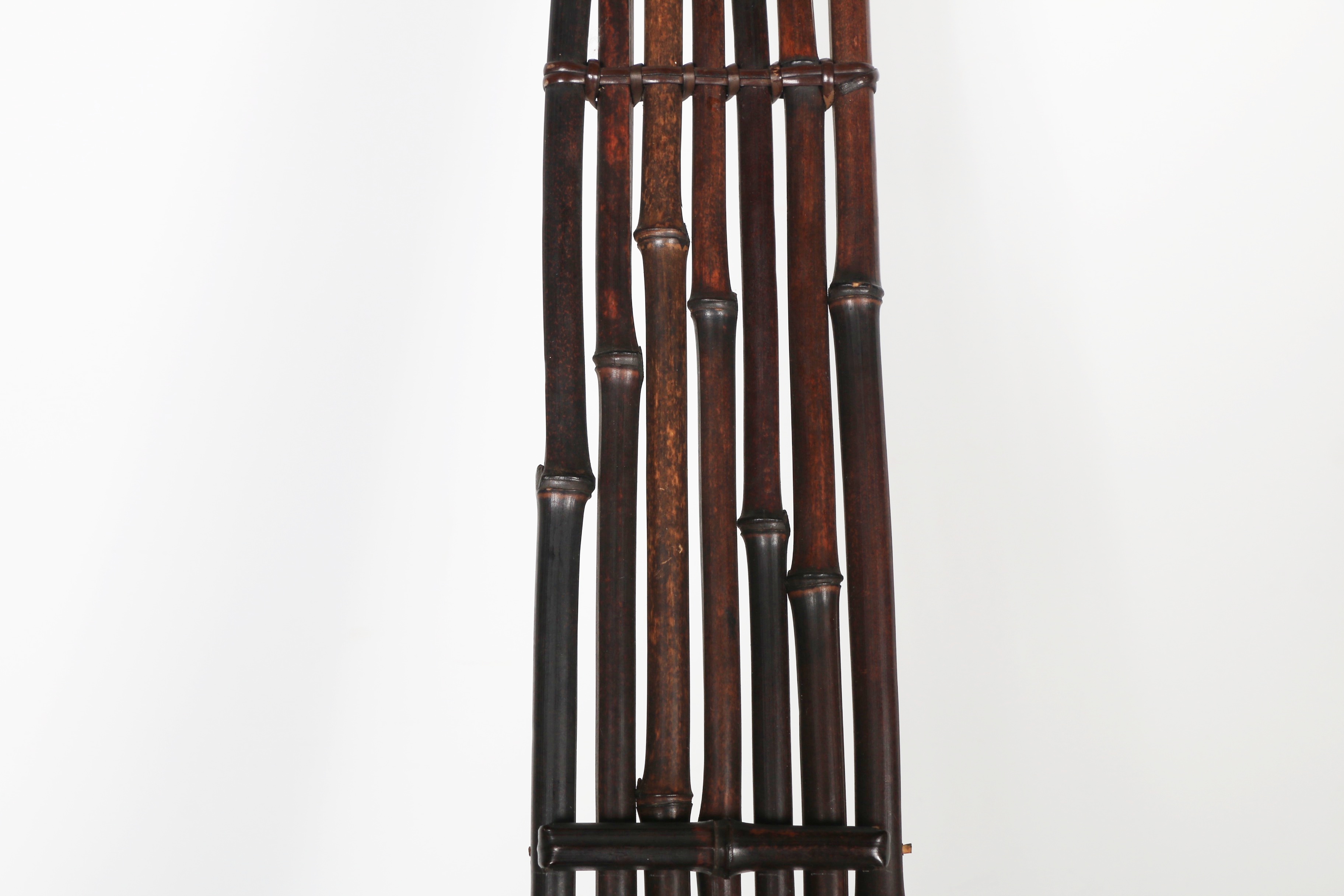 Asian Bamboo Wall Hanging Display Rack