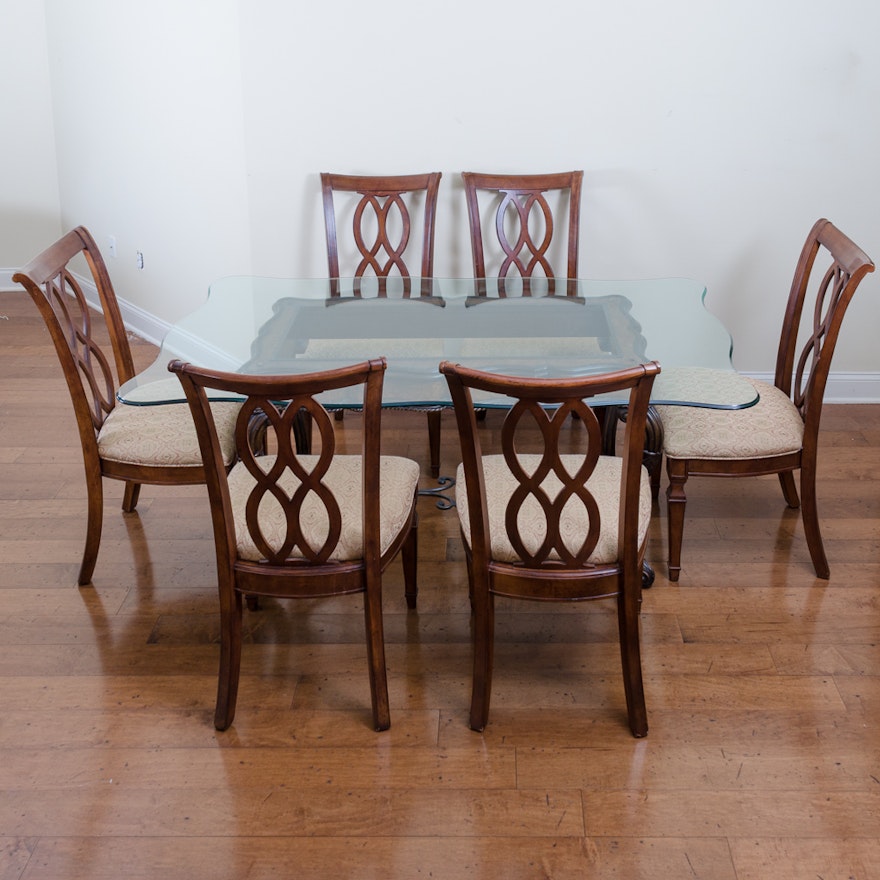 Regency Style Dining Room Table With Six Chairs