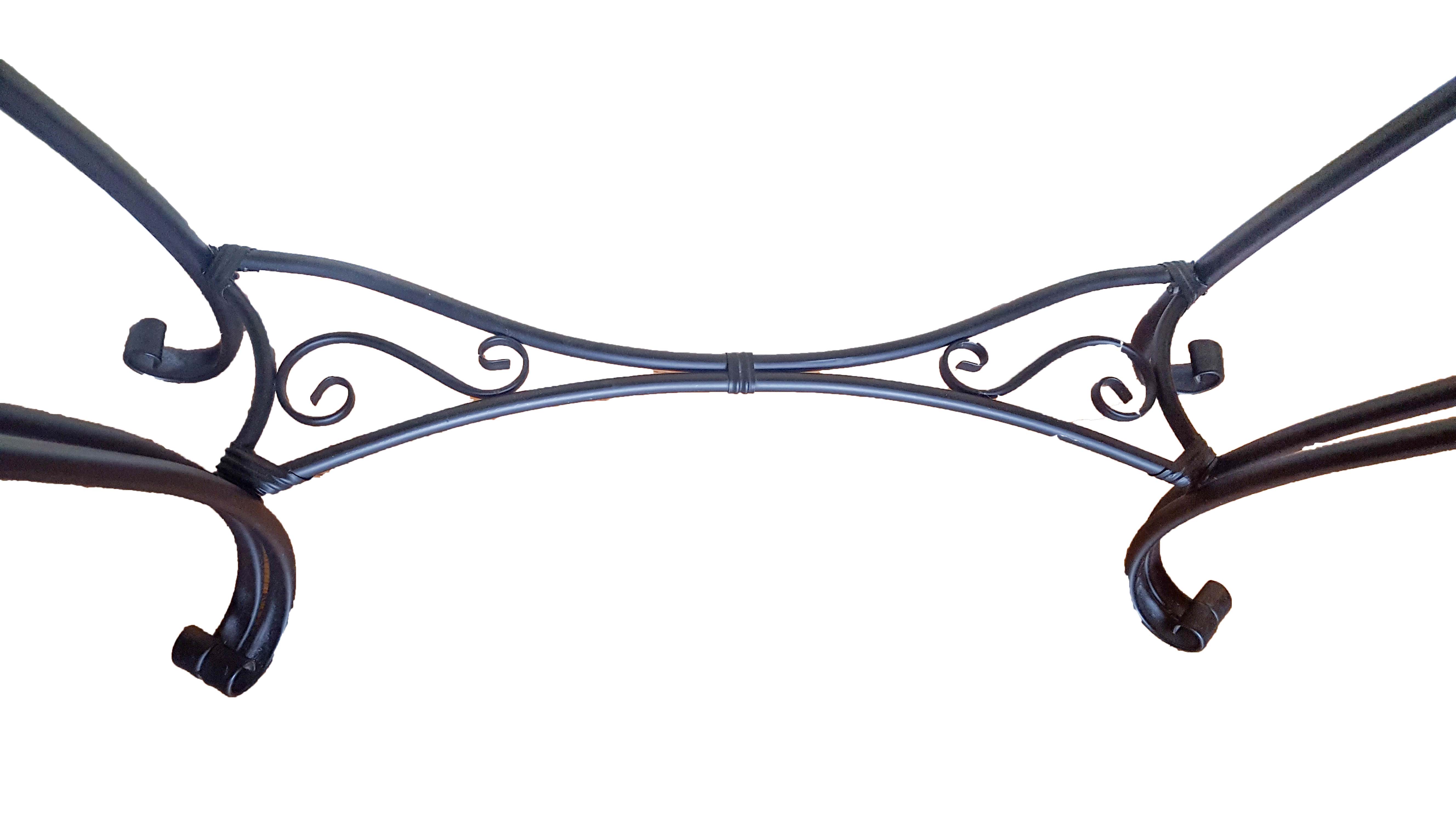 Black Marble Top Metal Console Table