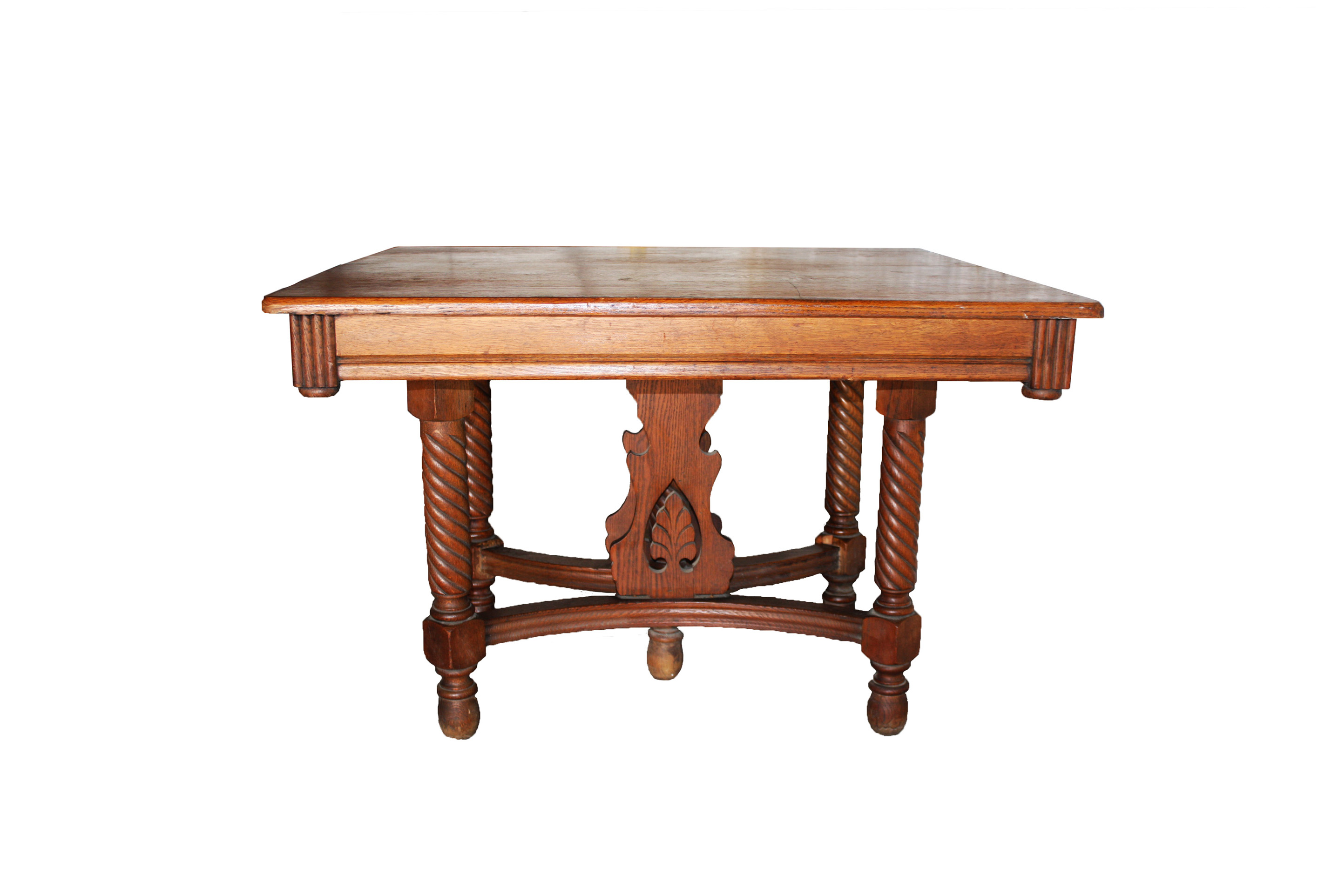 Antique Victorian Style Oak Dining Table