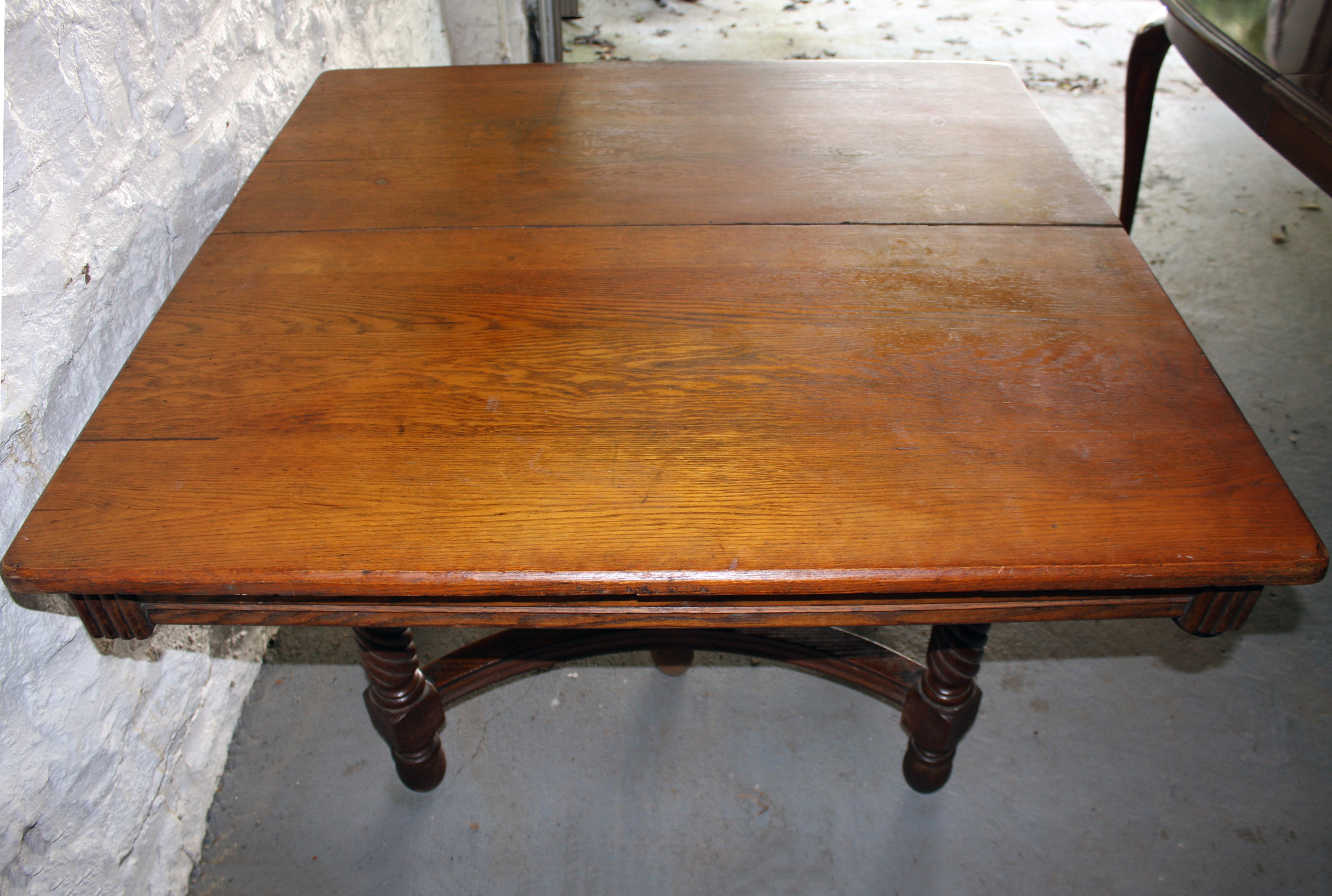 Antique Victorian Style Oak Dining Table