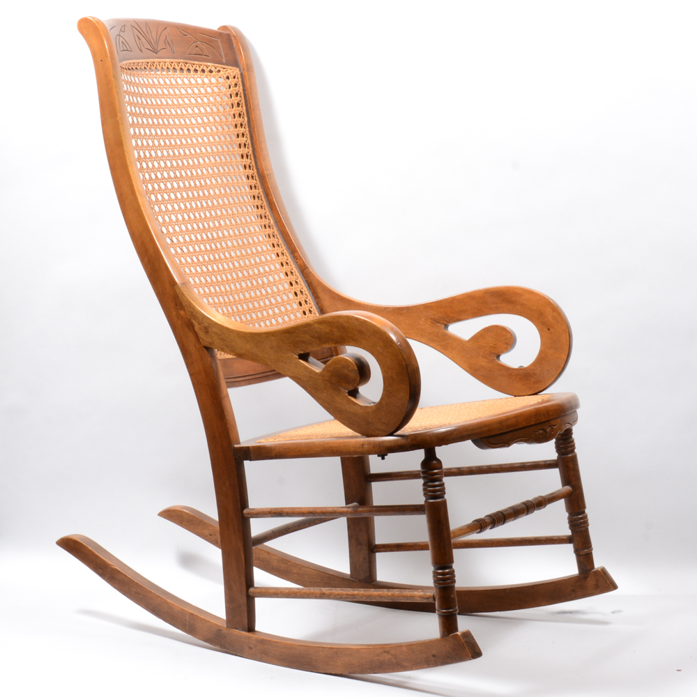 Antique Victorian Lincoln Style Rocking Chair