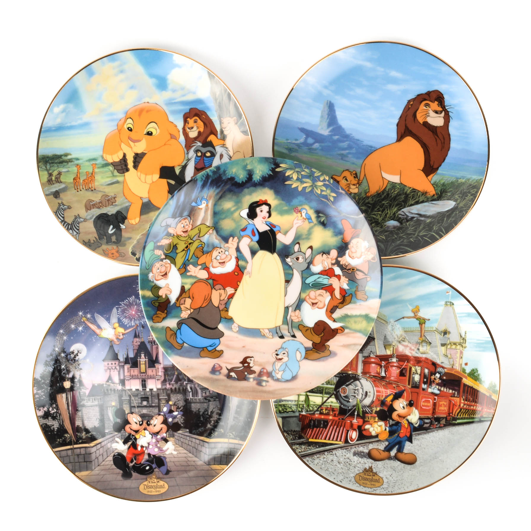 Five Limited Edition Collectible Disney Plates