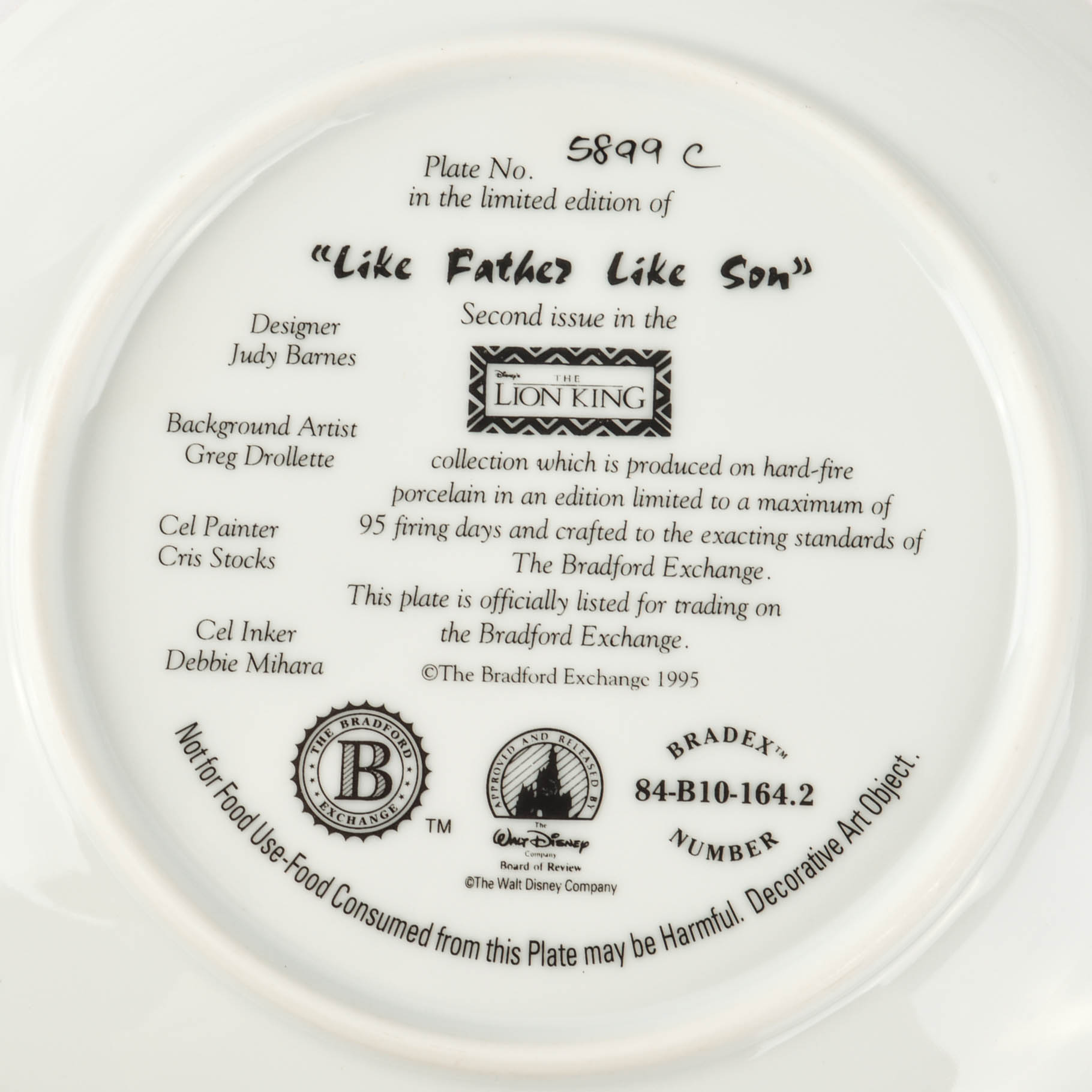 Five Limited Edition Collectible Disney Plates