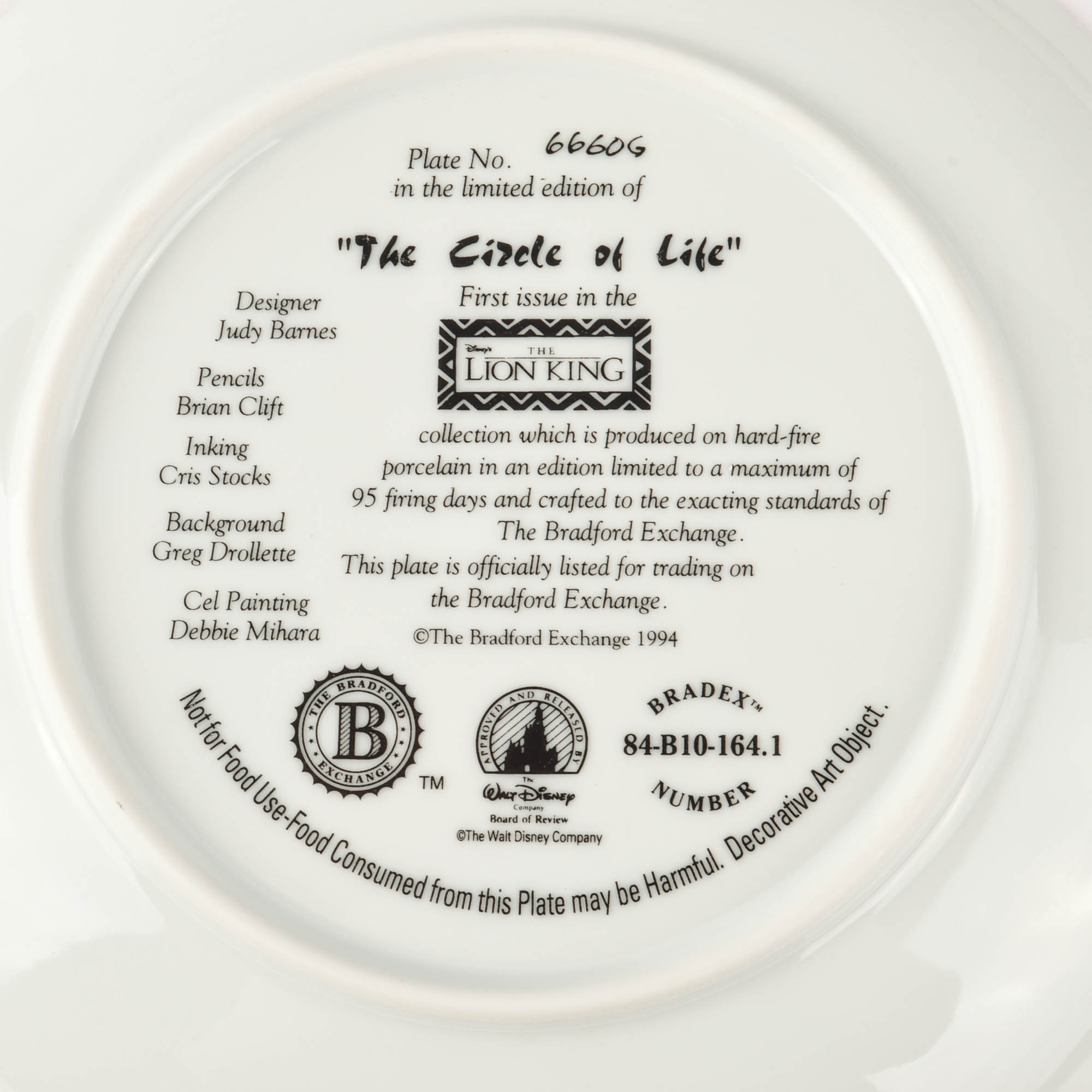 Five Limited Edition Collectible Disney Plates