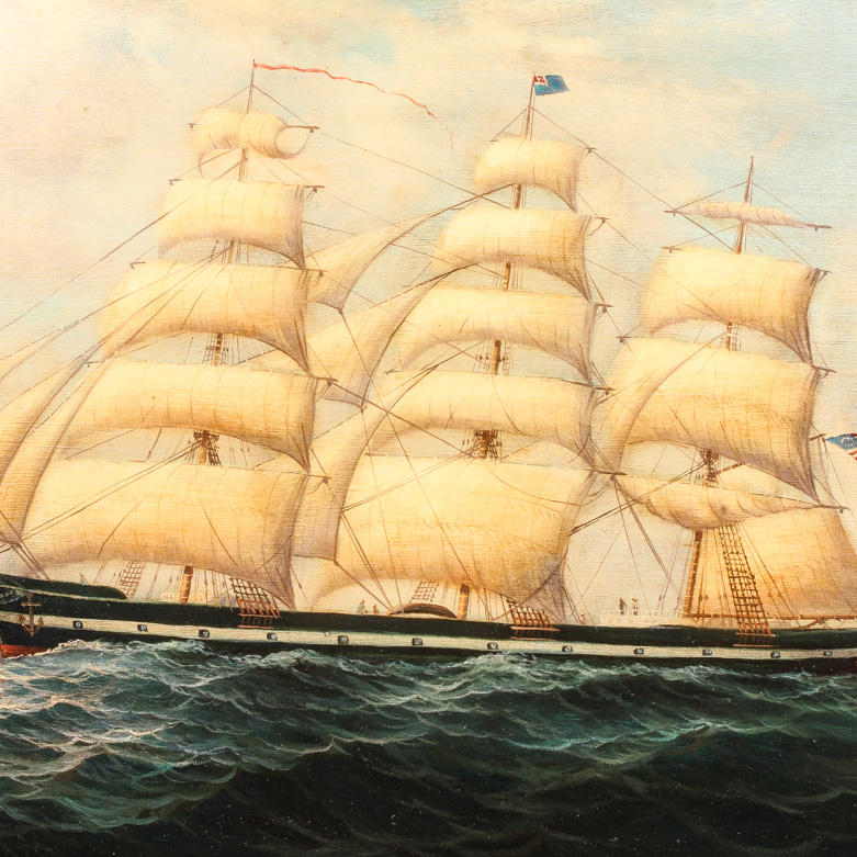 Martz Oil Painting on Canvas of Clipper Ship