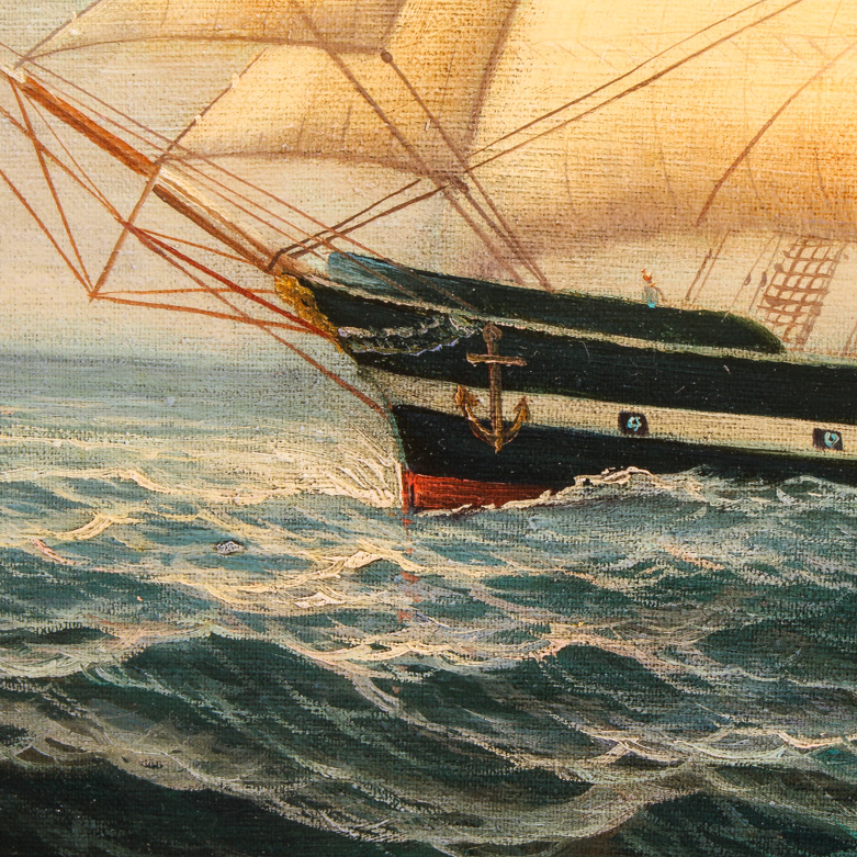 Martz Oil Painting on Canvas of Clipper Ship