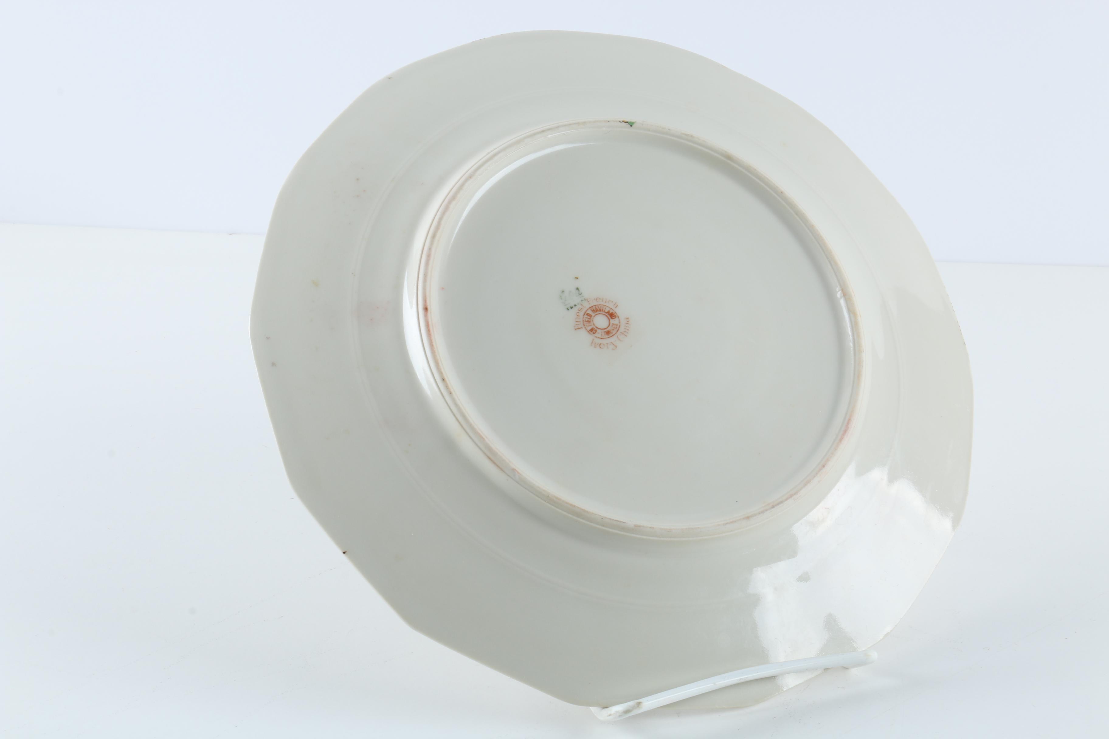 Stoneware Serving Plates with Chas Field Haviland and Rose Pink Footed Bowl