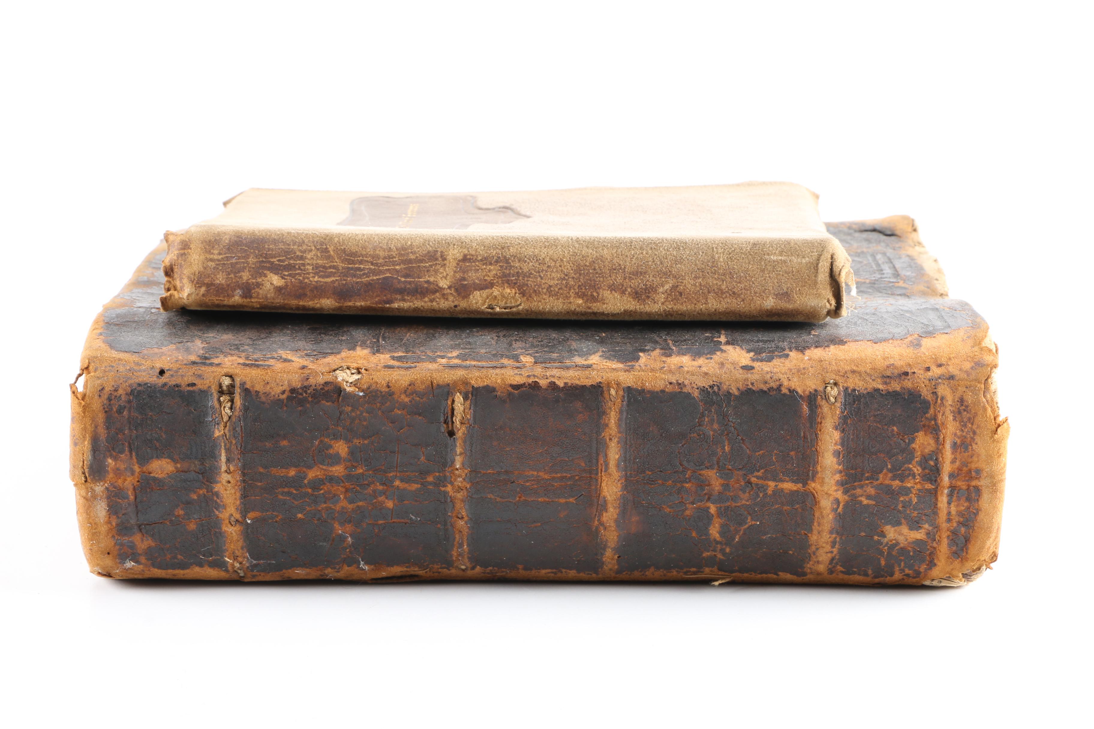 Antique Bible and "The Man of Sorrows" Printed by the Roycrofters