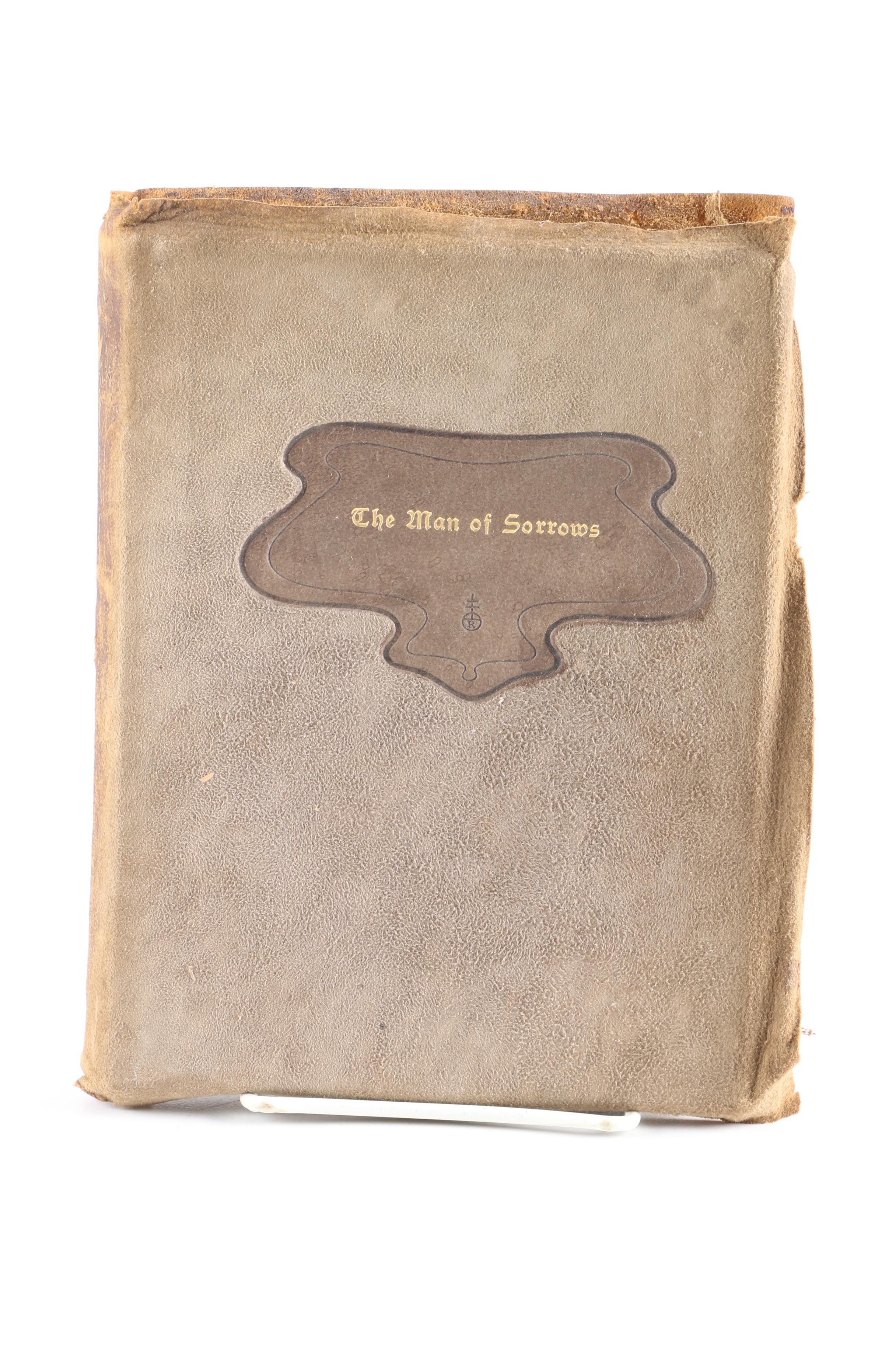 Antique Bible and "The Man of Sorrows" Printed by the Roycrofters