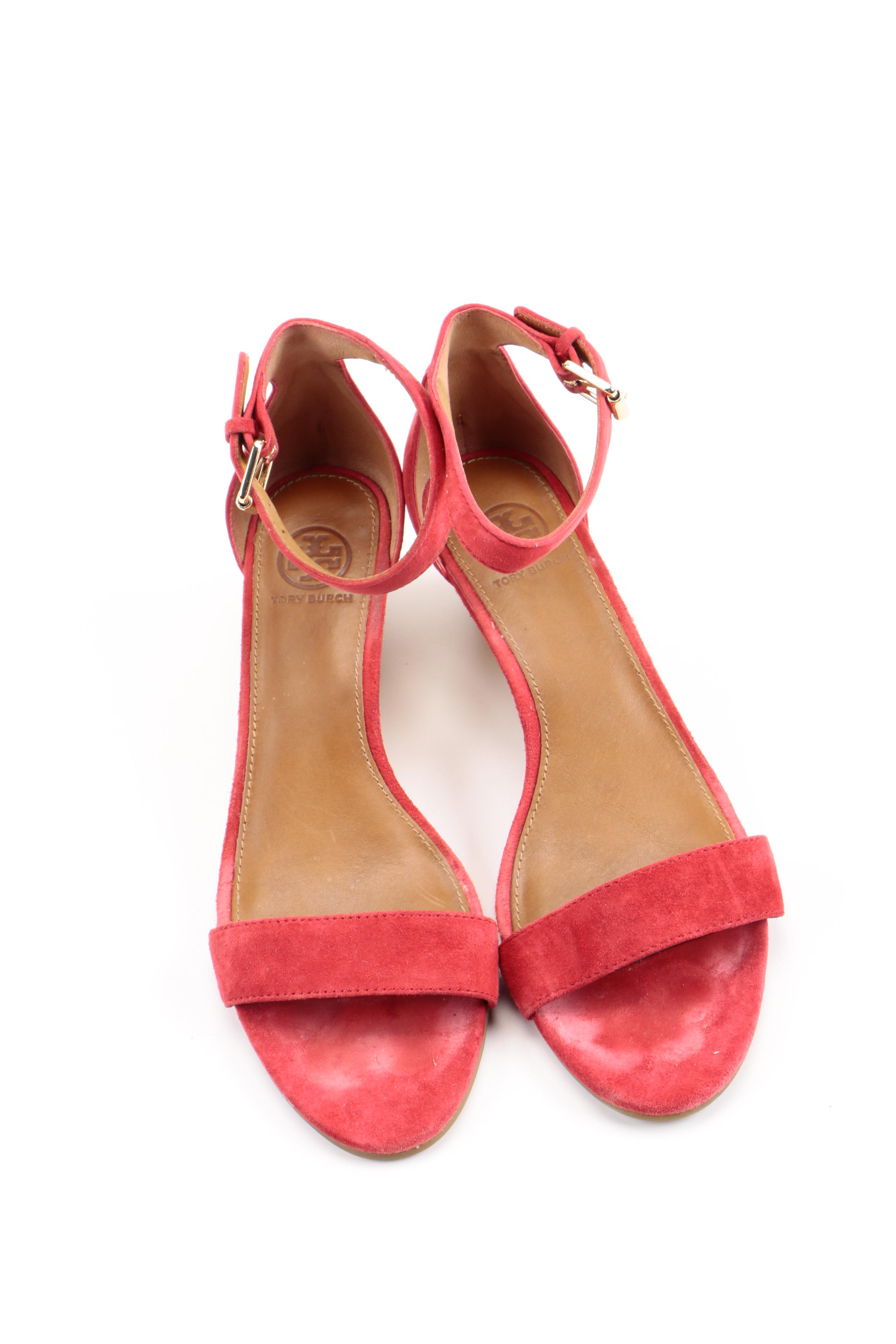 Tory Burch Suede Wedge Sandals