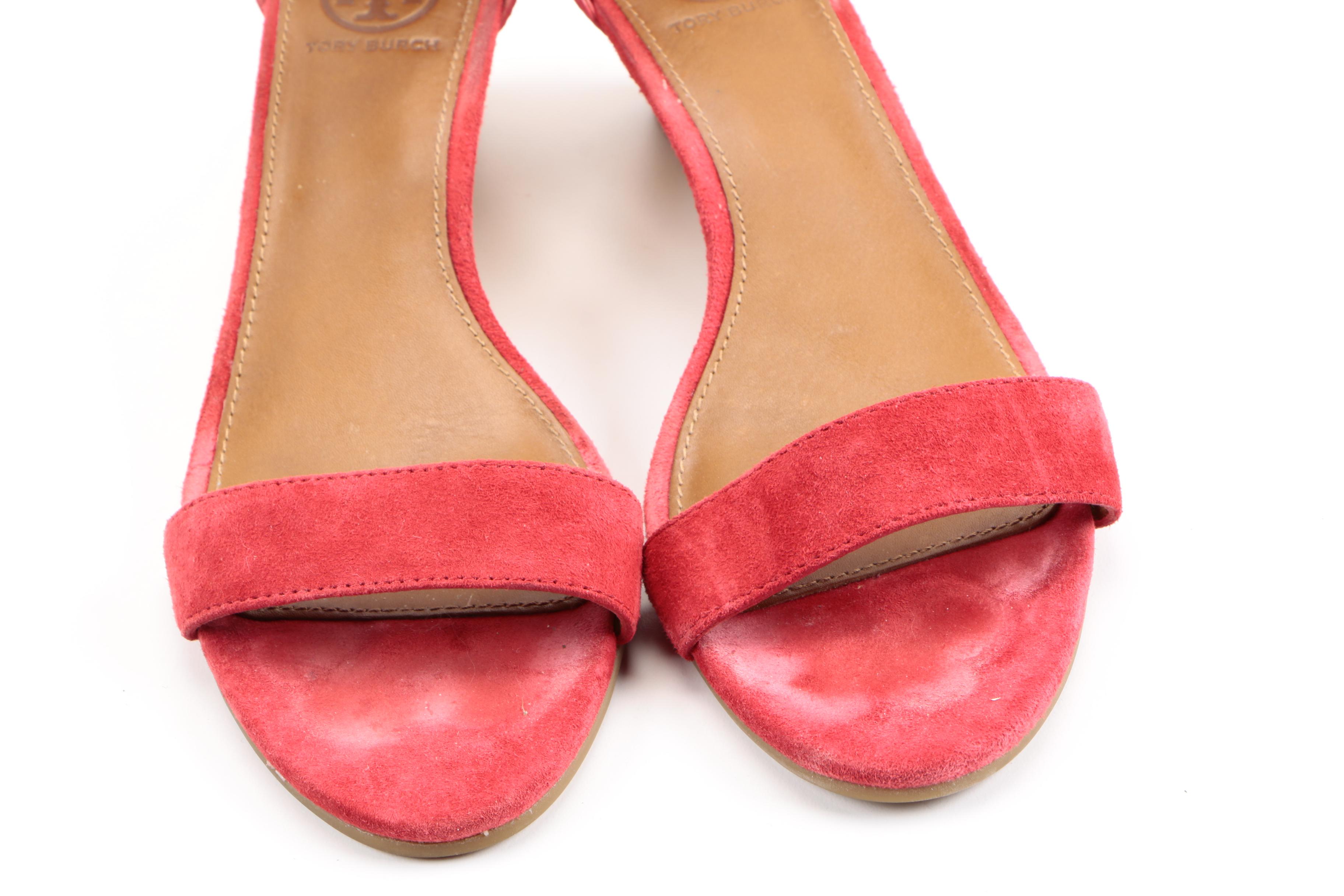 Tory Burch Suede Wedge Sandals