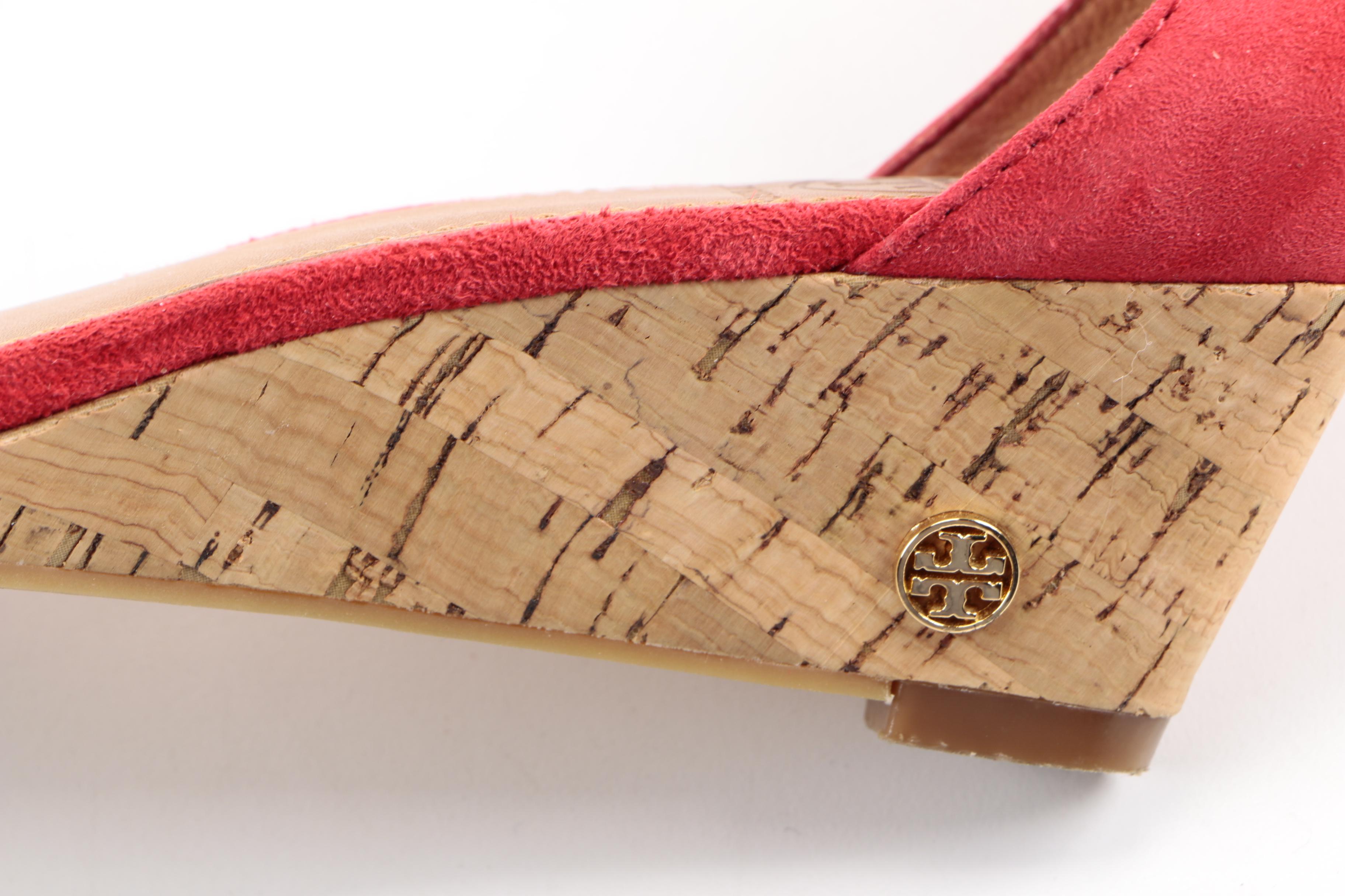 Tory Burch Suede Wedge Sandals