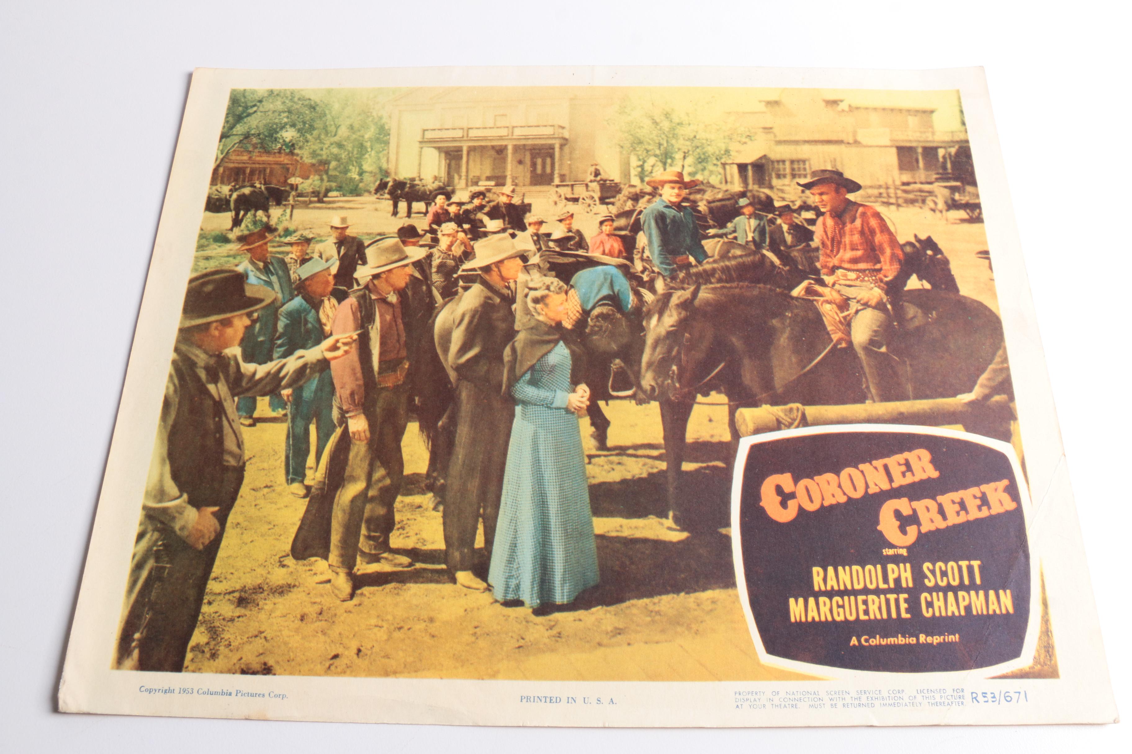 Vintage "Coroner Creek" and "Michigan Kid" Feature Film Lobby Cards