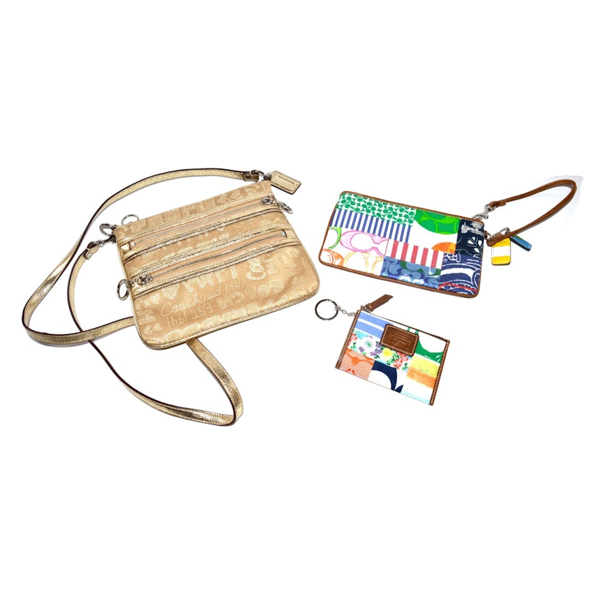 Coach Side Pack, Wristlet and Wallet