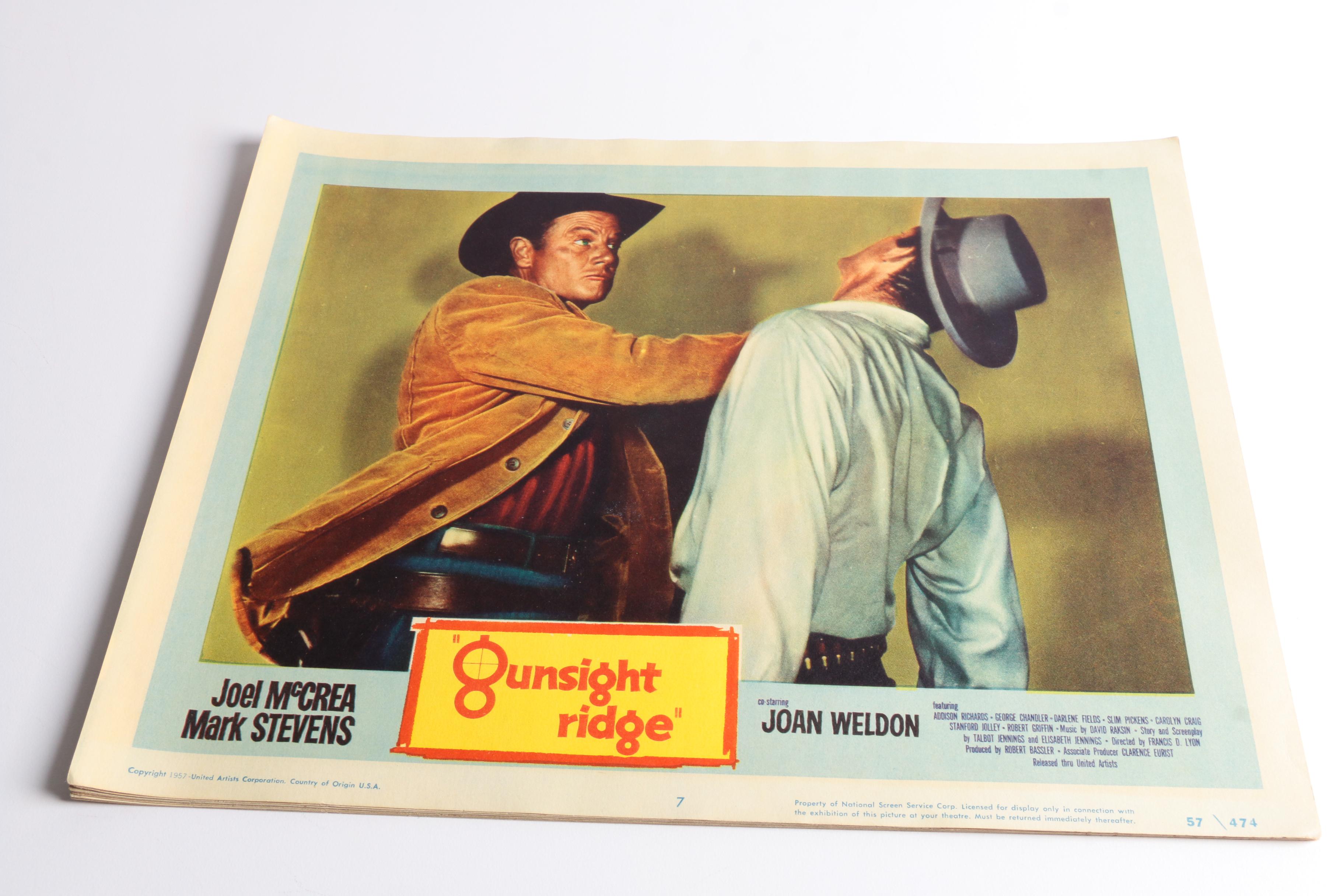 Vintage "Gunsight Ridge" and "The Gun Hawk" Feature Film Lobby Cards