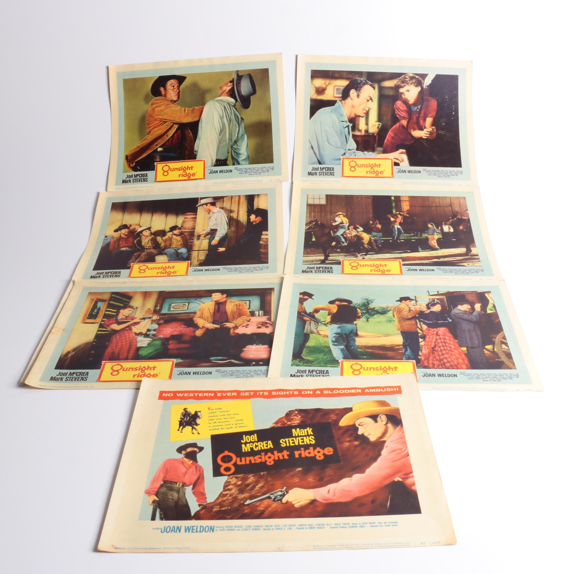 Vintage "Gunsight Ridge" and "The Gun Hawk" Feature Film Lobby Cards
