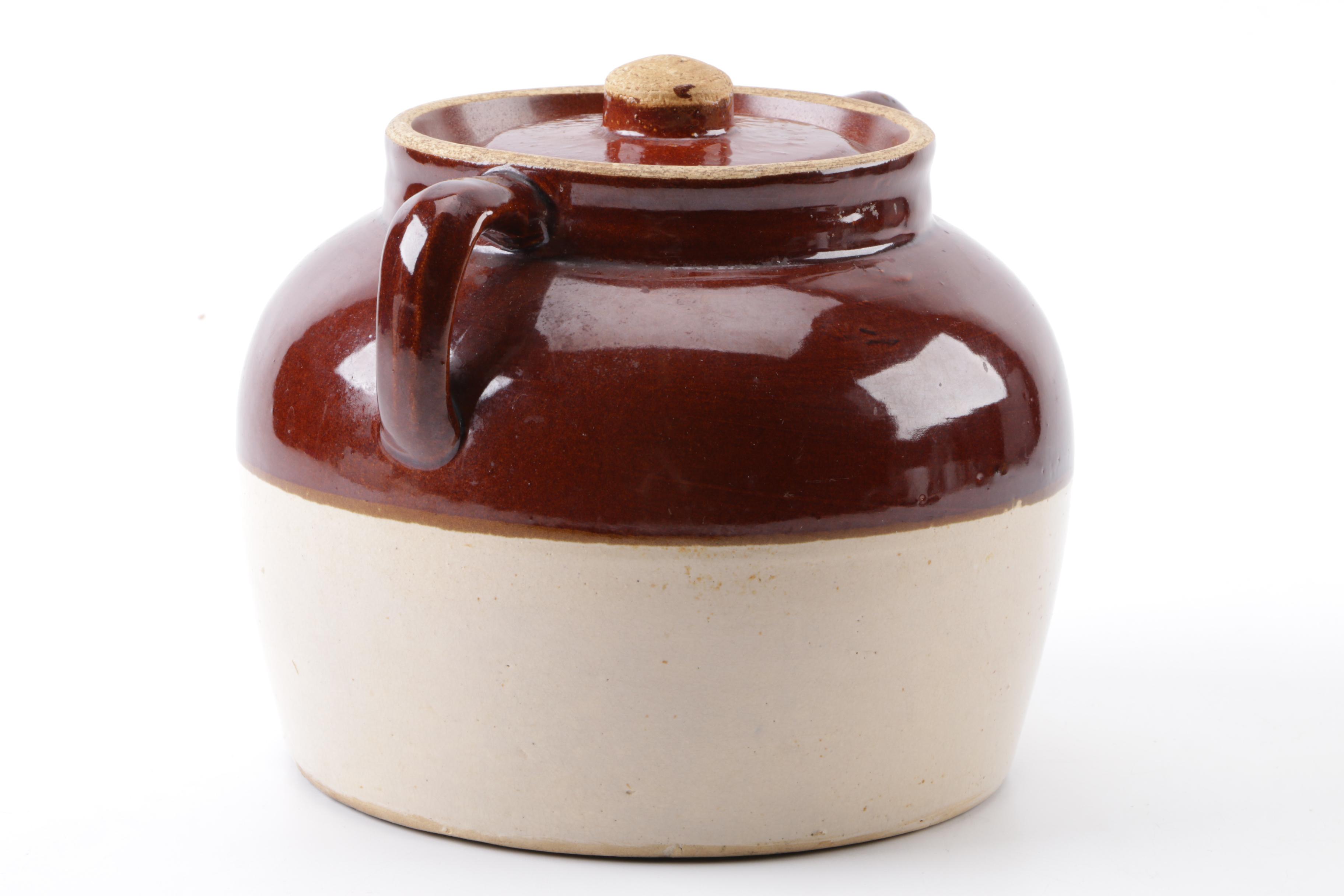 Vintage Robinson Ransbottom Stoneware Bean Pot