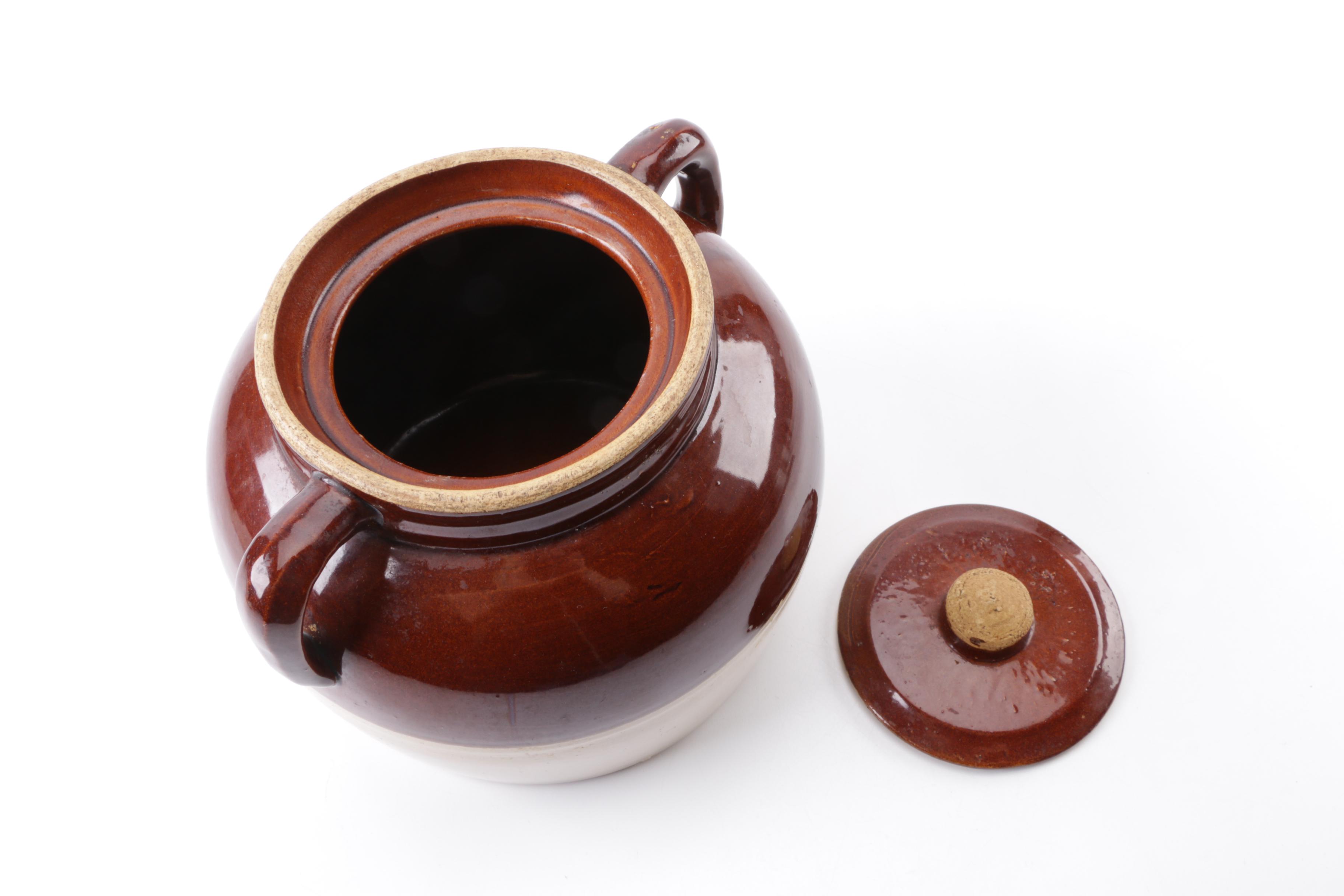 Vintage Robinson Ransbottom Stoneware Bean Pot