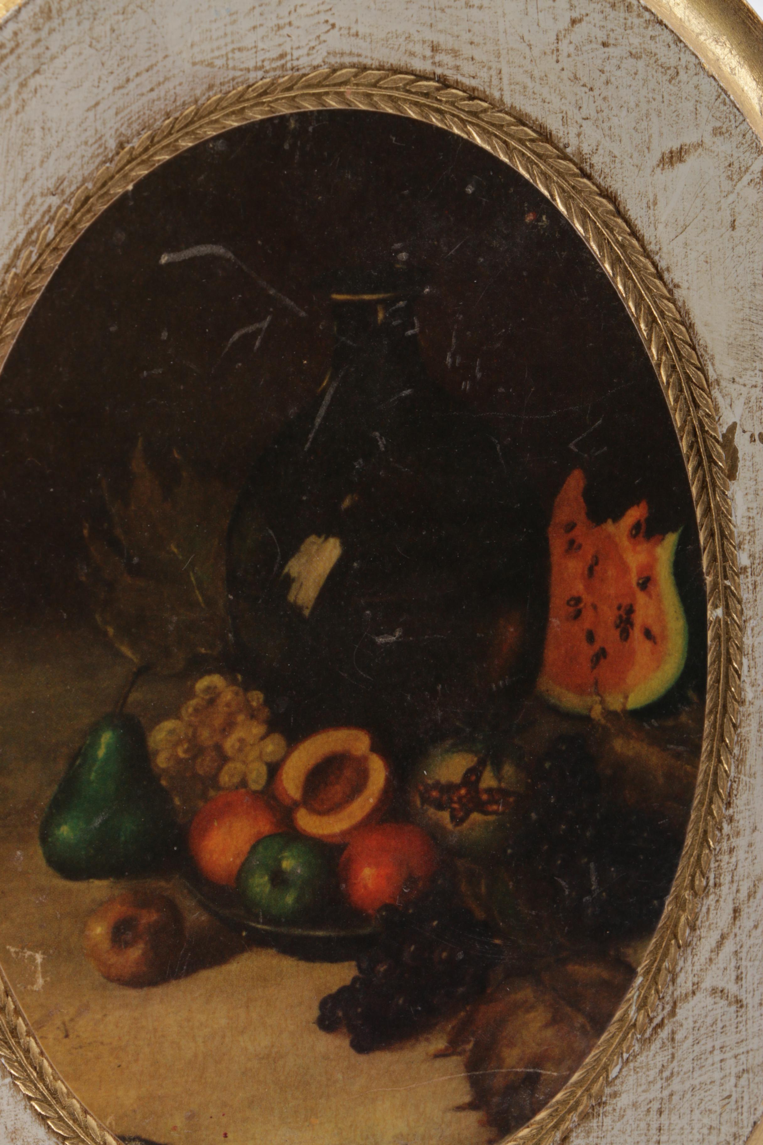 Three Vintage Reproduction Prints on Wooden "Antiqued Florentine Plaques"