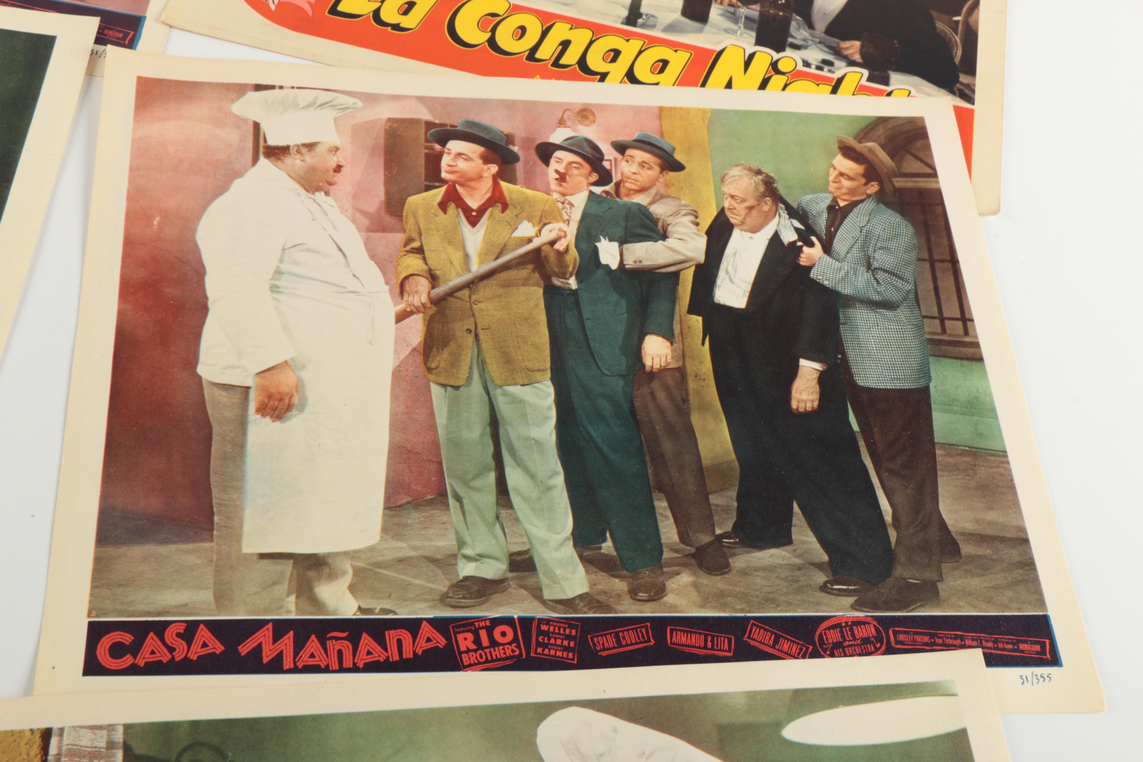 Vintage "Casa Mañana" and "La Conga Nights" Feature Film Lobby Cards