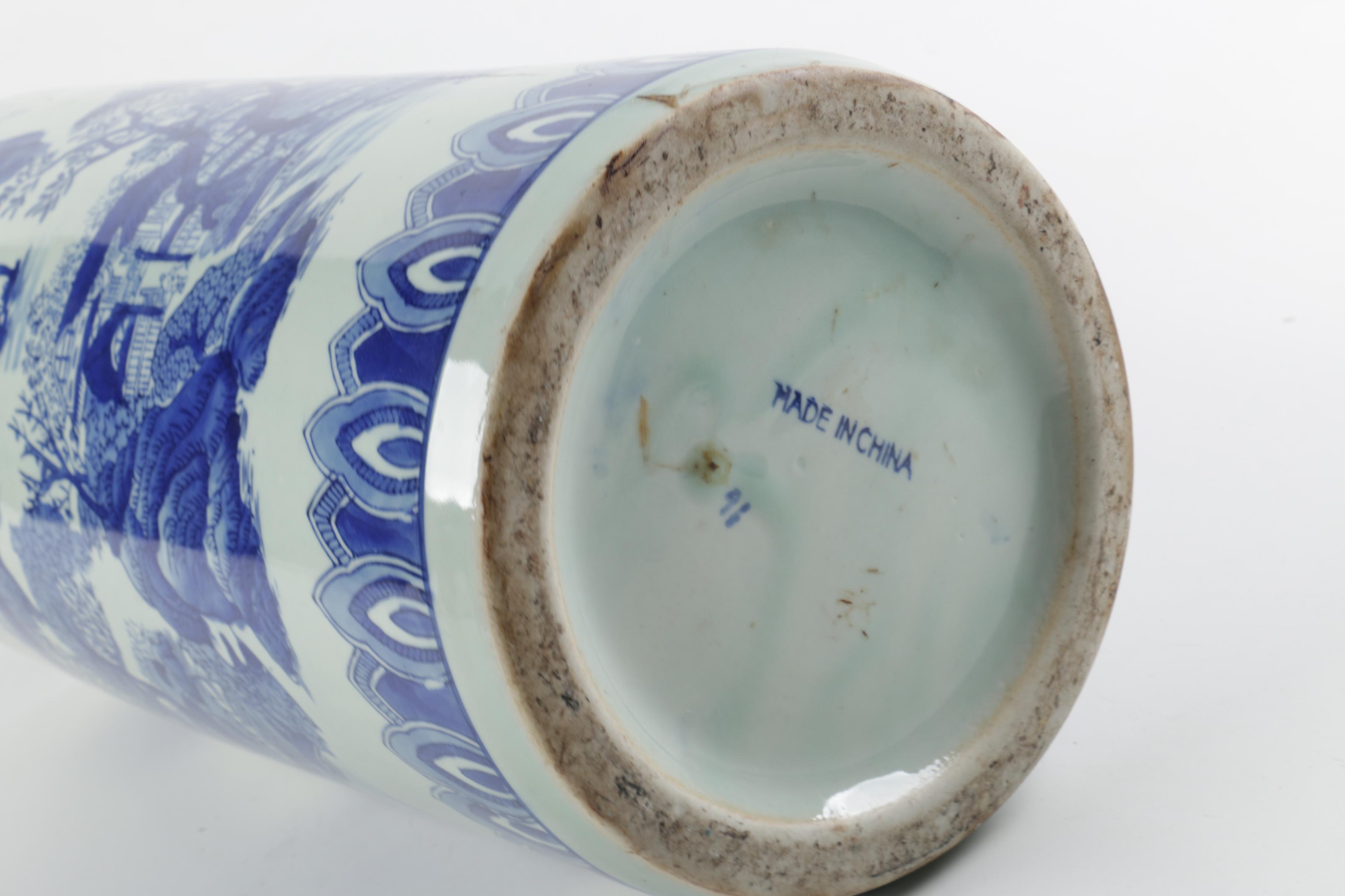 Chinese Blue and White Ceramic Umbrella Stand