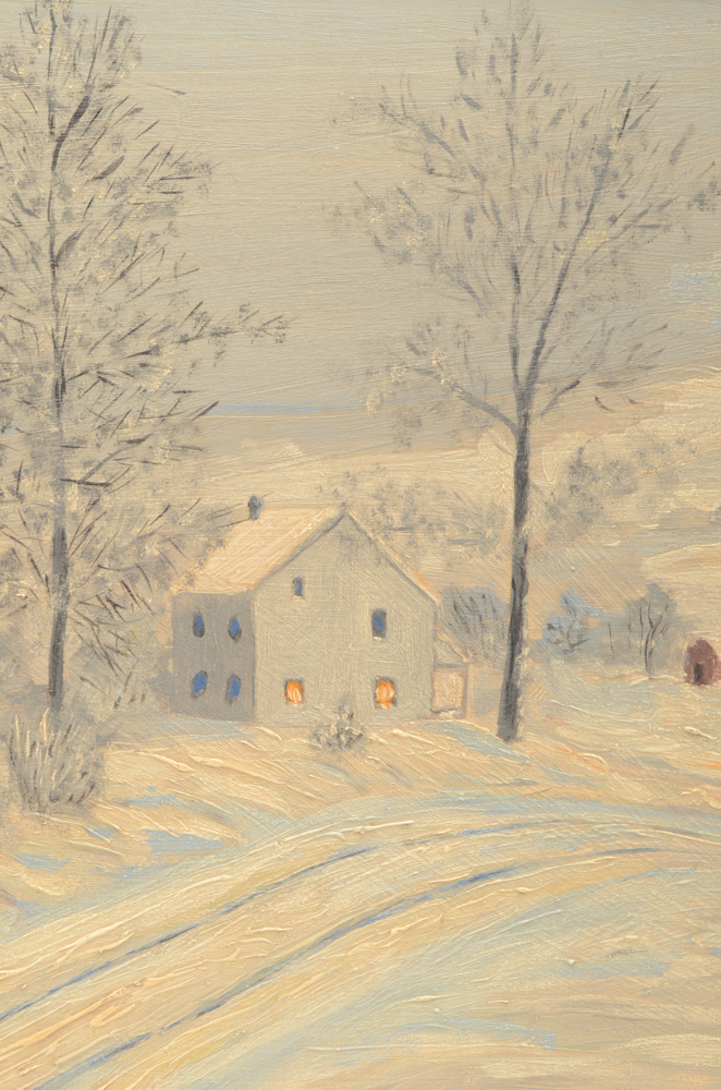 R.M. Hahn Oil Painting of a Winter Landscape