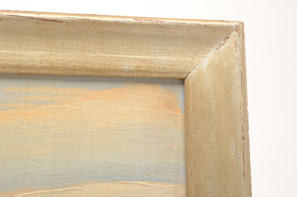 R.M. Hahn Oil Painting of a Winter Landscape