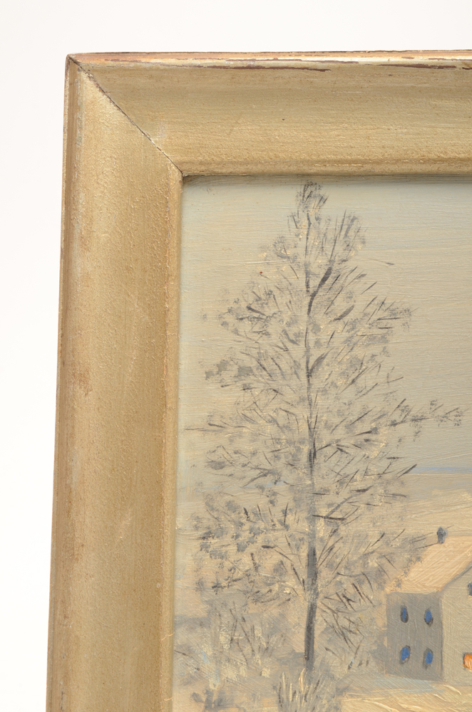 R.M. Hahn Oil Painting of a Winter Landscape