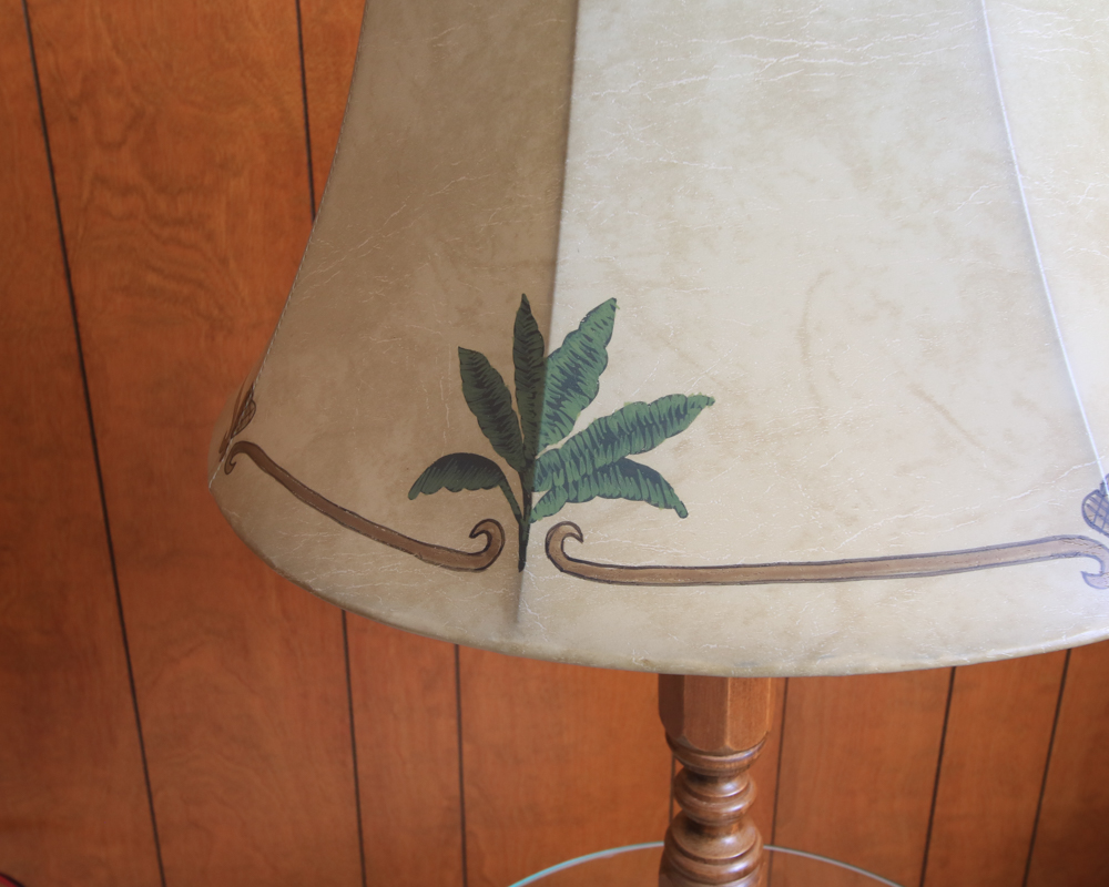 Floor Lamp With Glass Table and Lantern Base