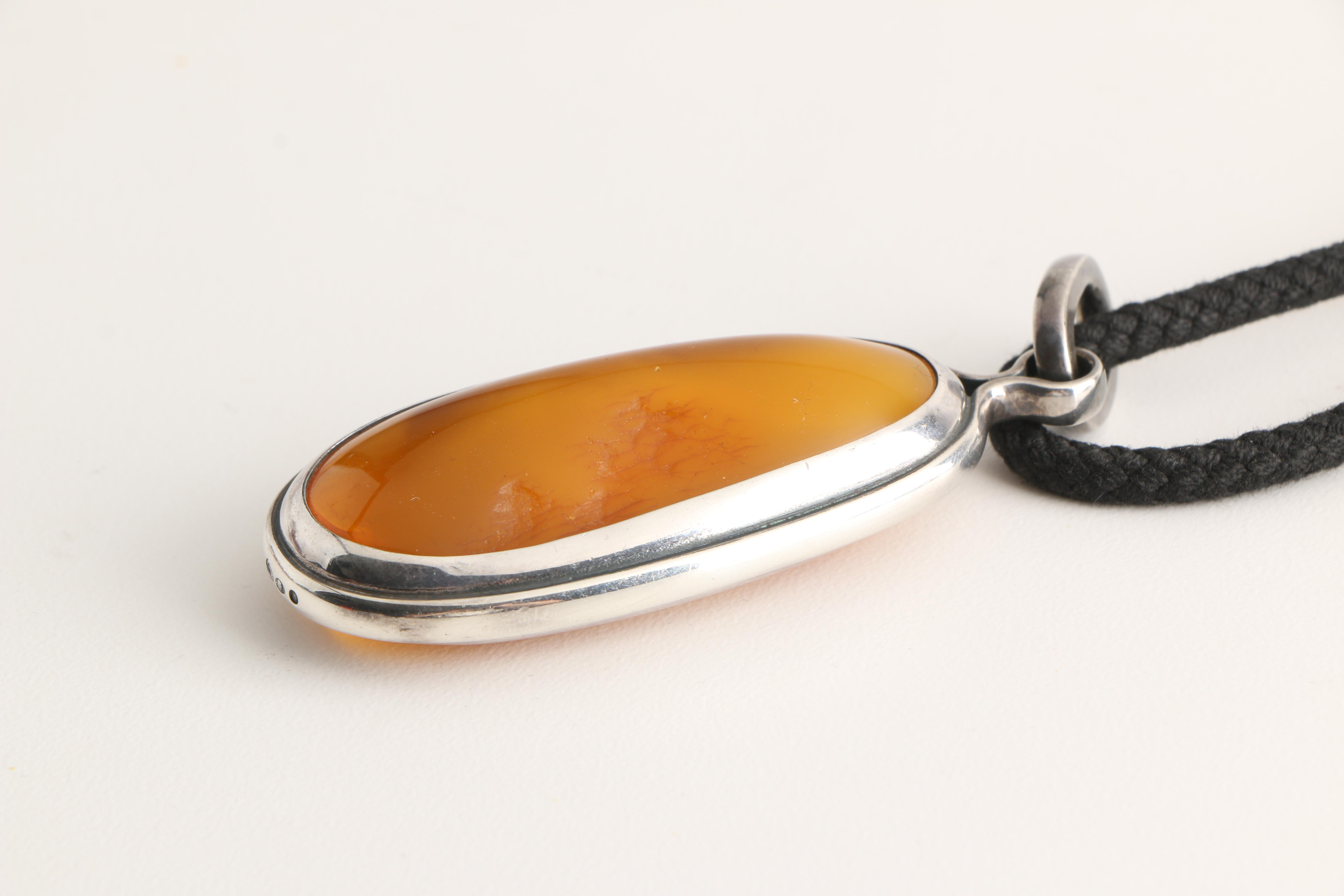 900 Silver Handmade Amber Necklace
