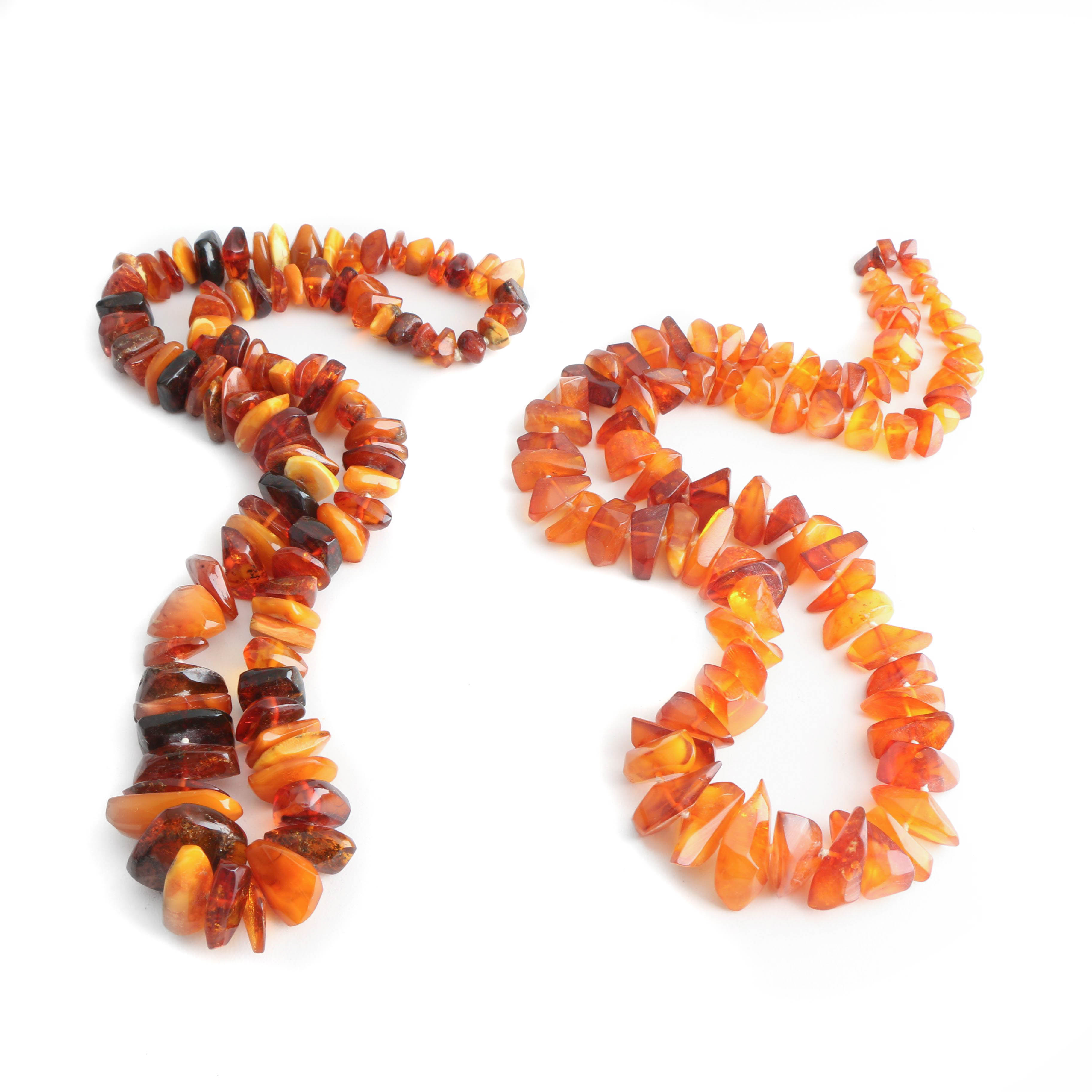 Pair of Amber Beaded Necklaces