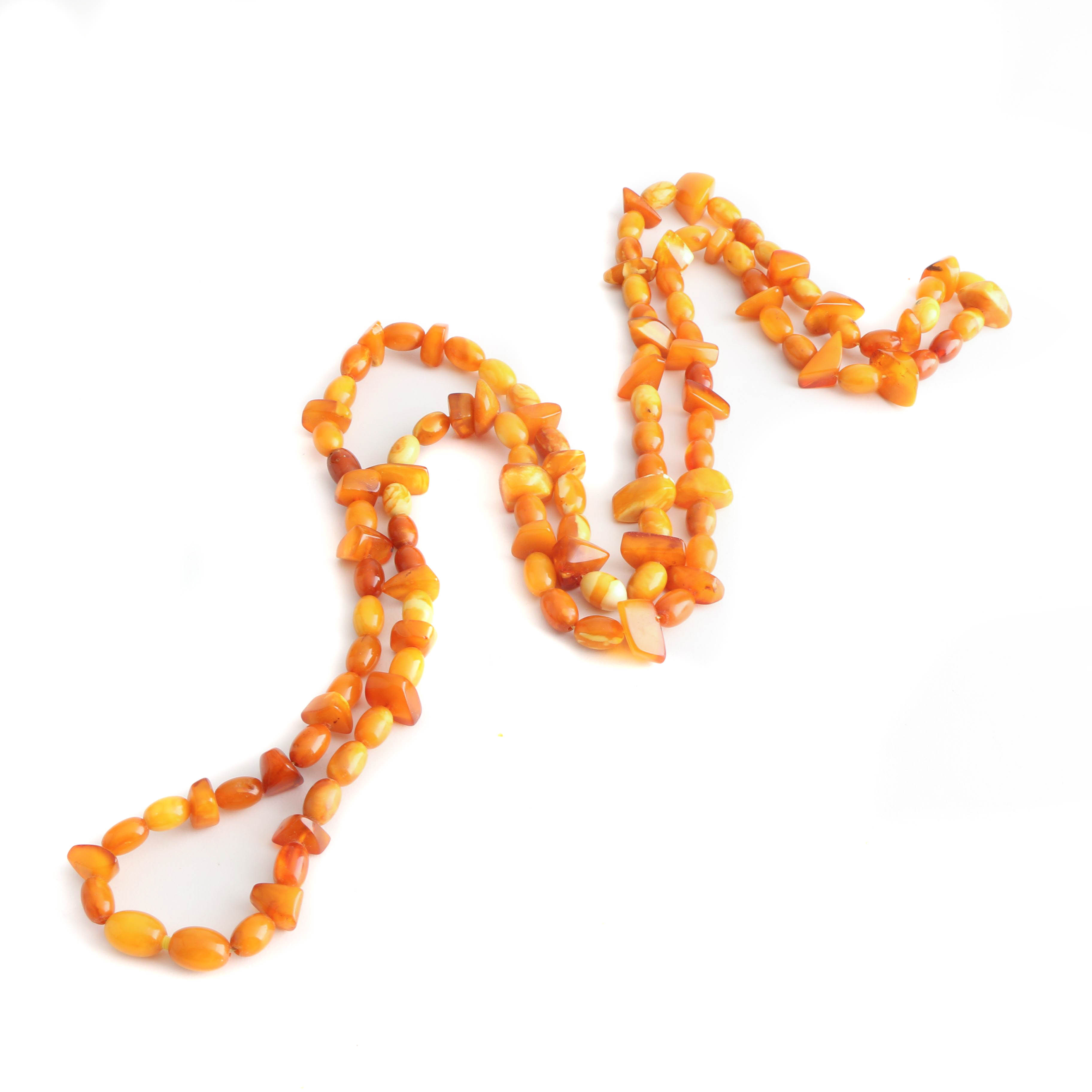 Rope Length Amber Necklace