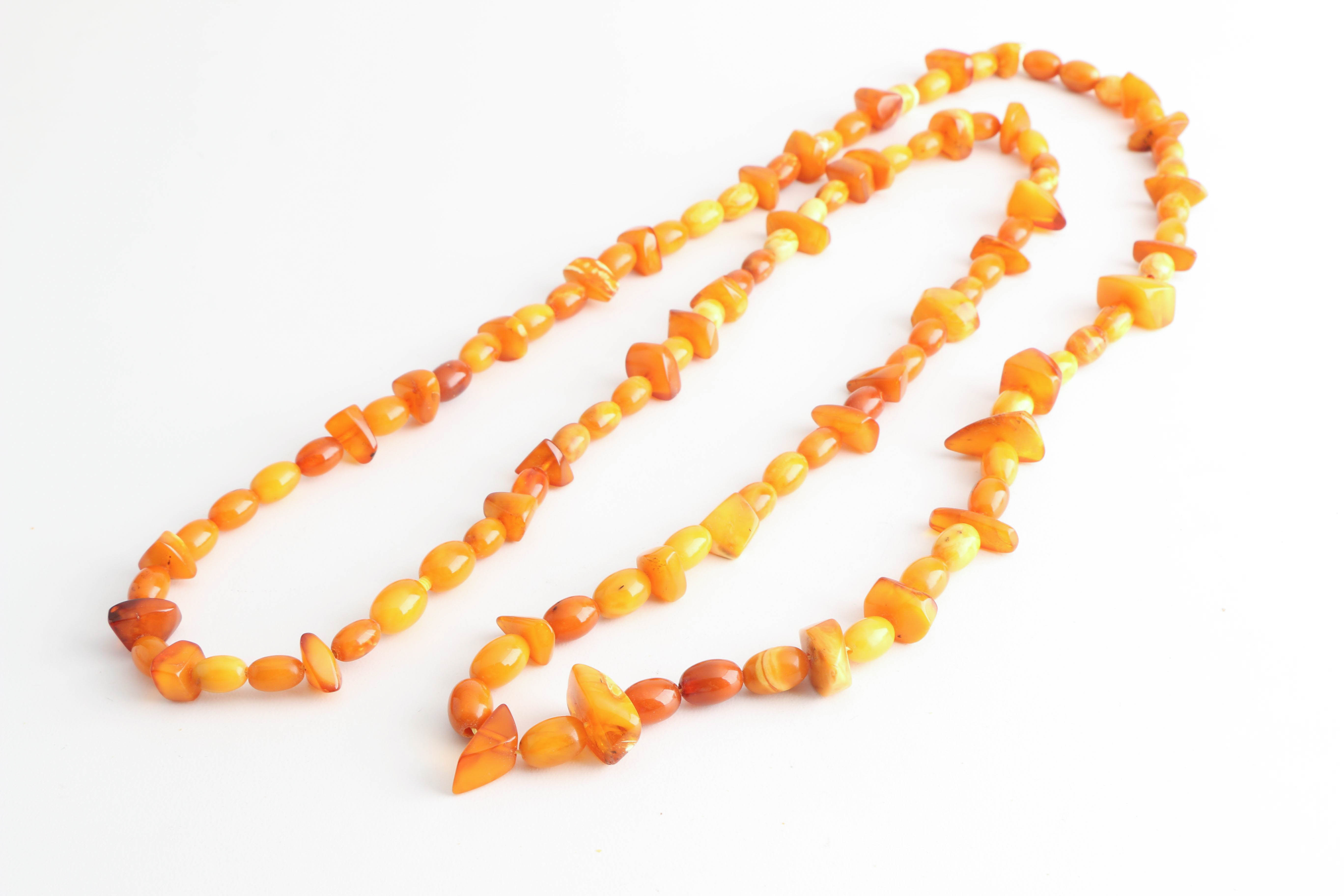 Rope Length Amber Necklace