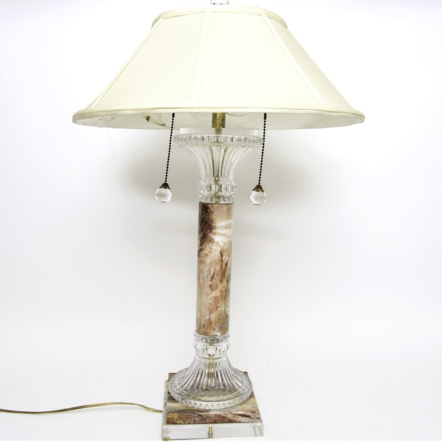 Glass and Stone Table Lamp