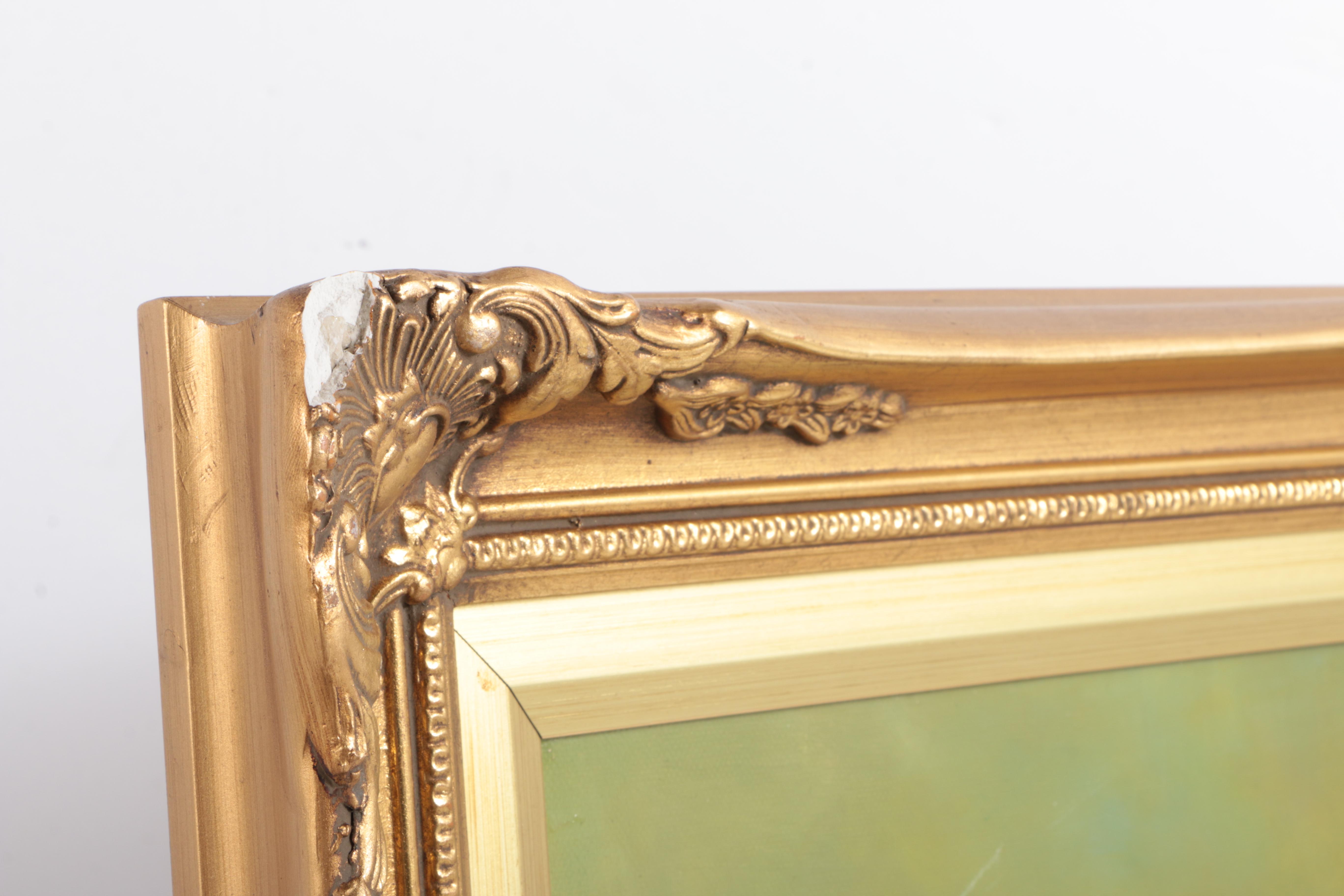 E. Veronese Oil Painting on Canvas of Still Life with Fruit and Wine