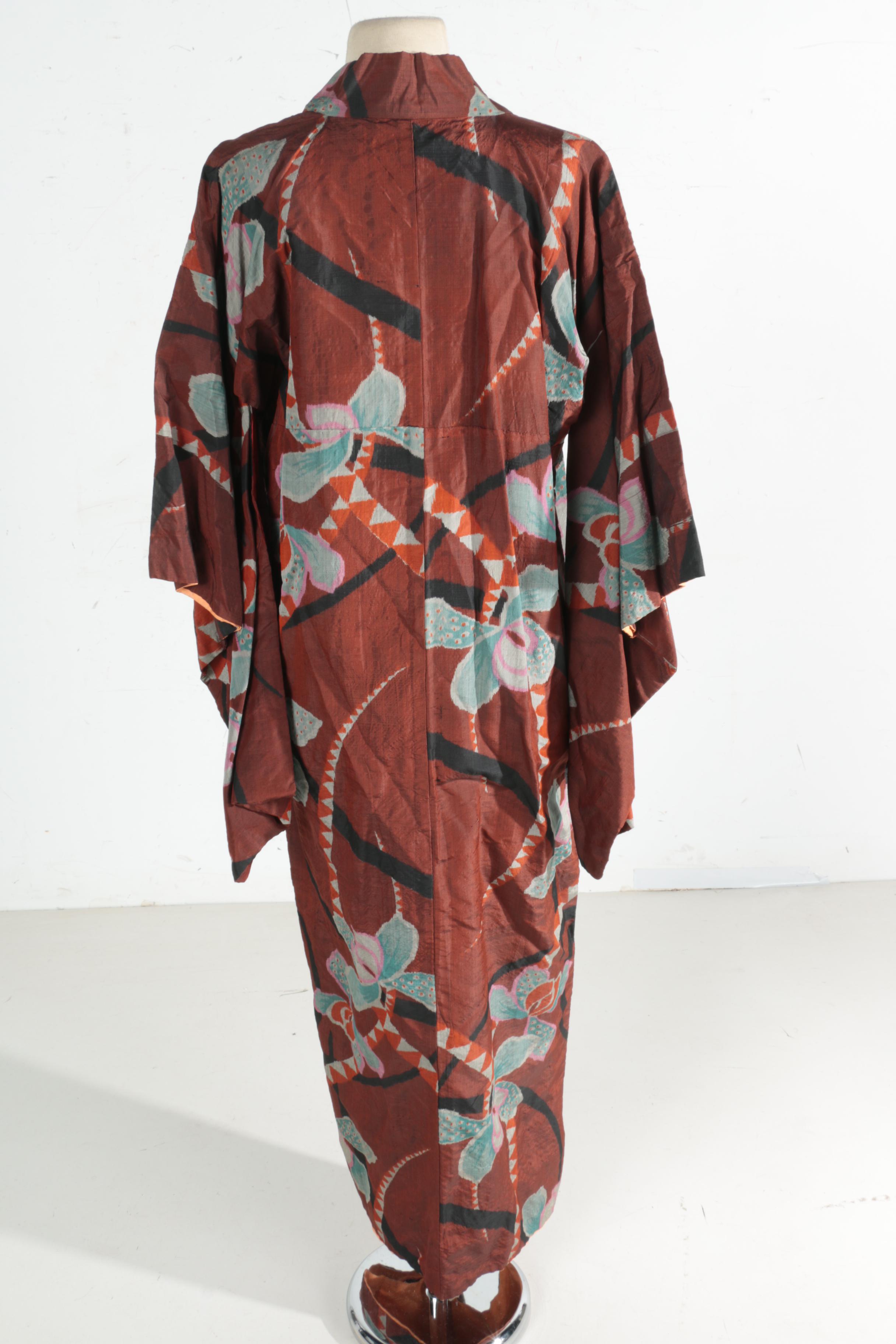 Vintage Silk Floral Kimono