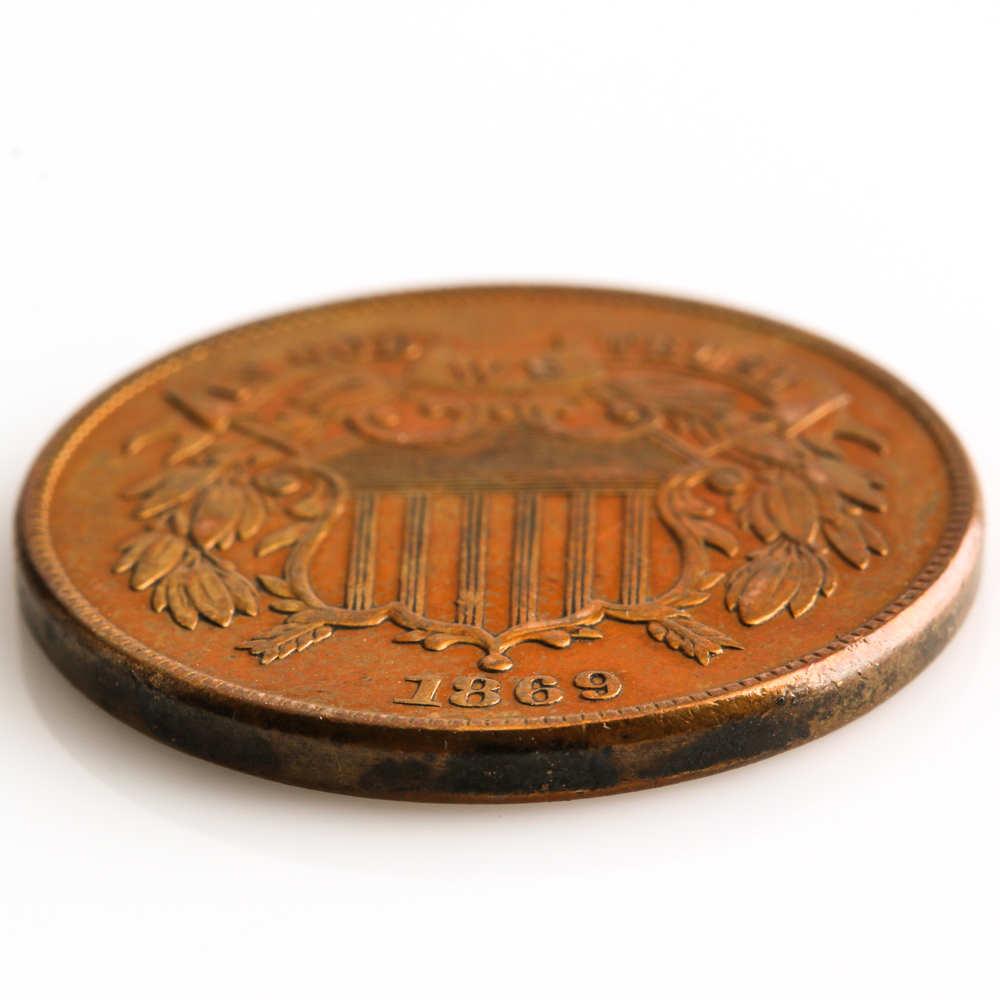 1869 Shield Two Cent Coin