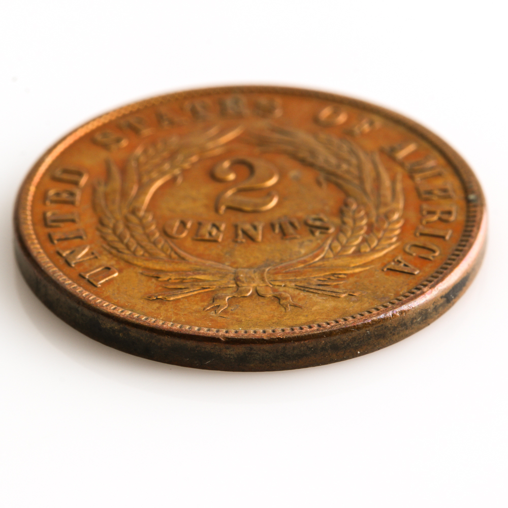 1869 Shield Two Cent Coin