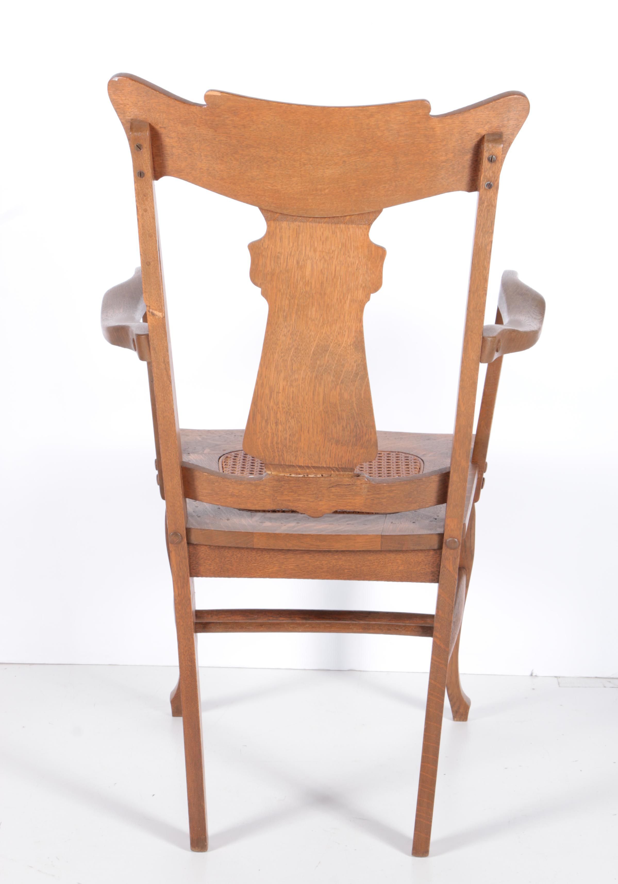 Rococo Revival Style Tiger Oak Armchair