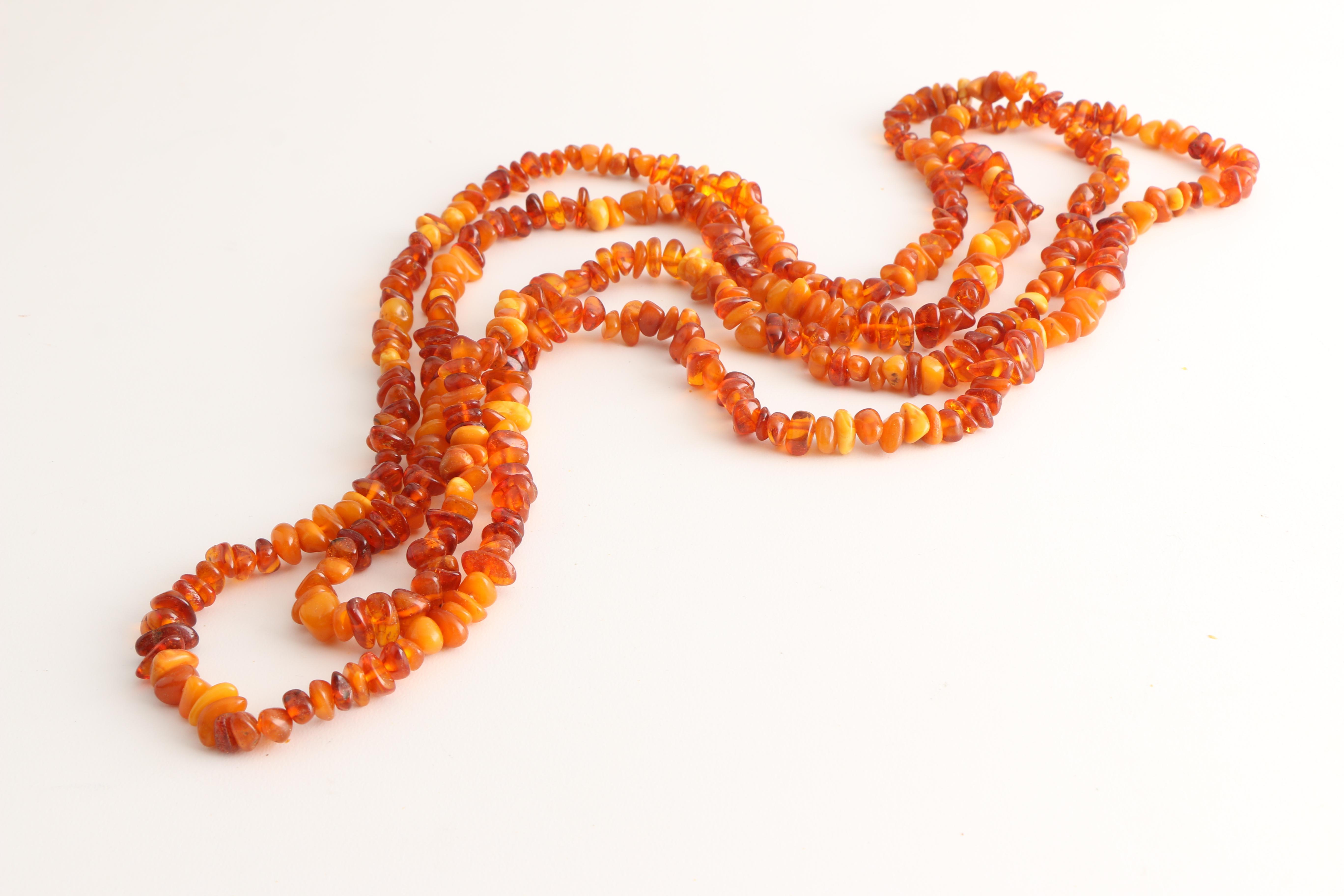 Pair of Amber Beaded Necklaces