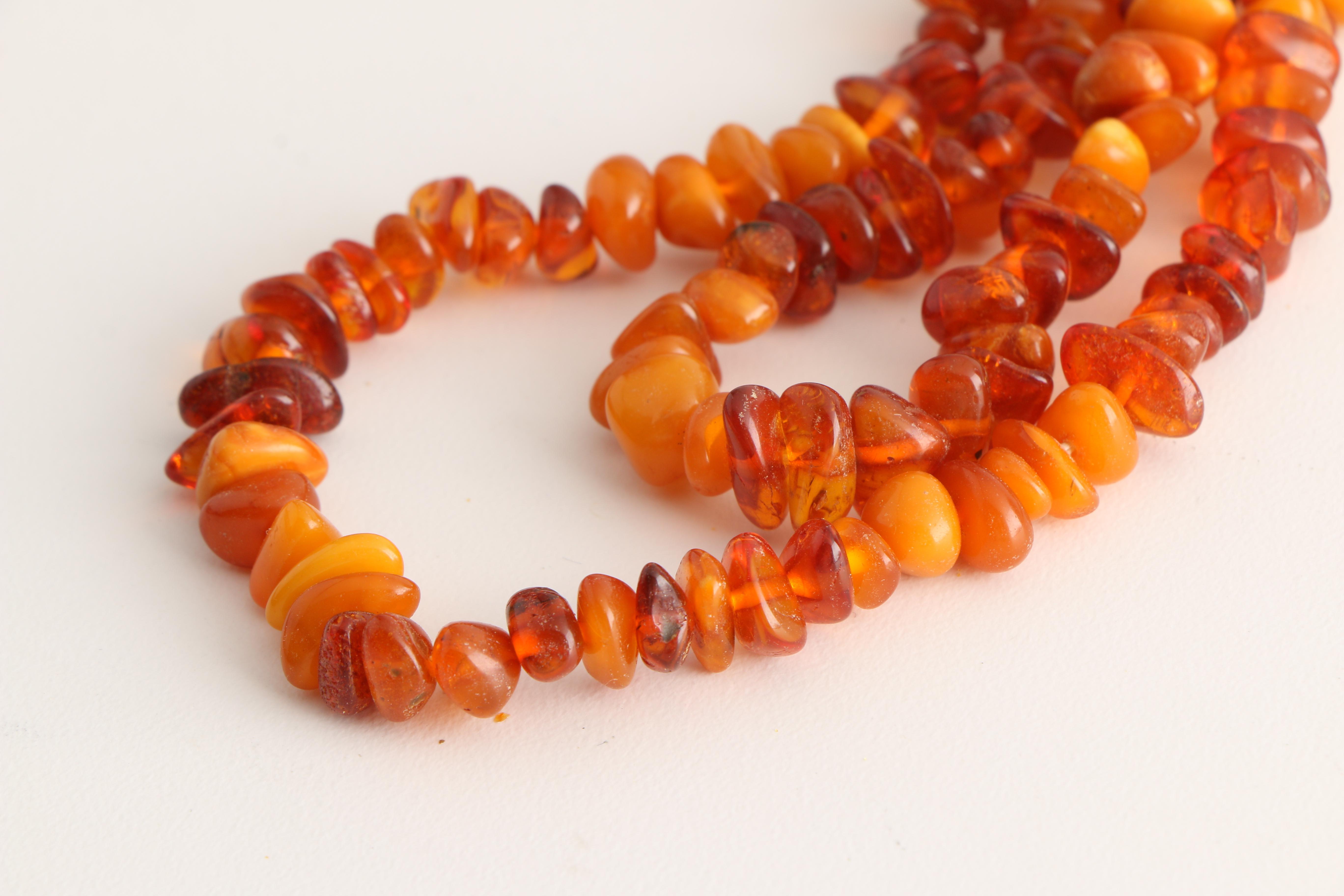 Pair of Amber Beaded Necklaces